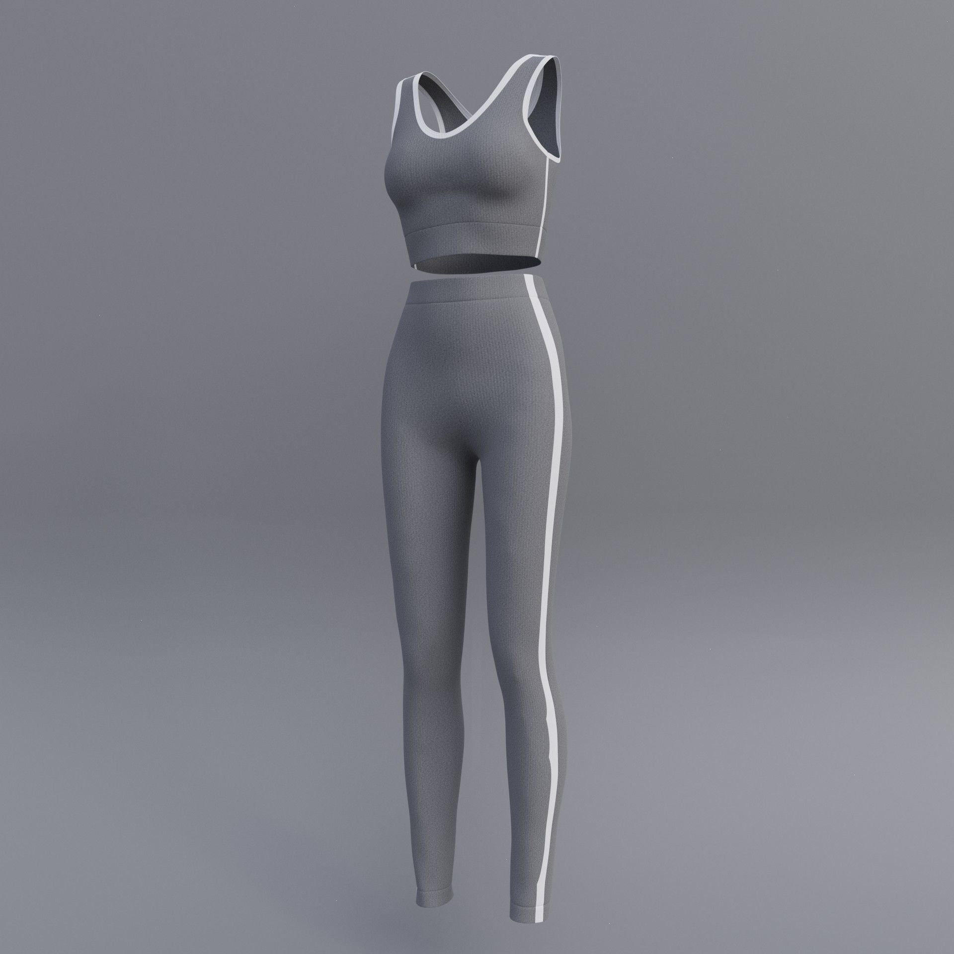 Female Yoga outfit - tracksuit Low-poly 3D model_16