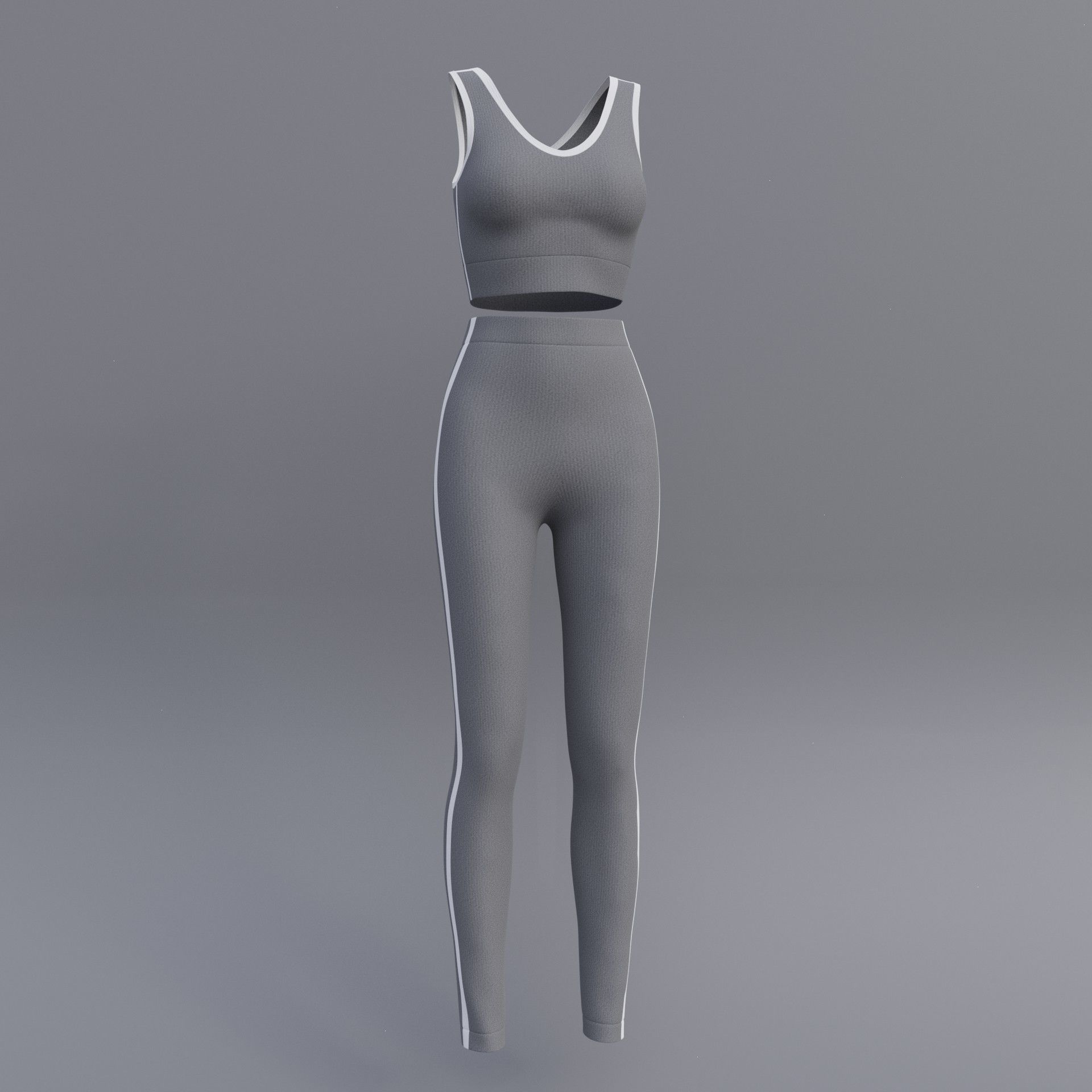 Female Yoga outfit - tracksuit Low-poly 3D model_22