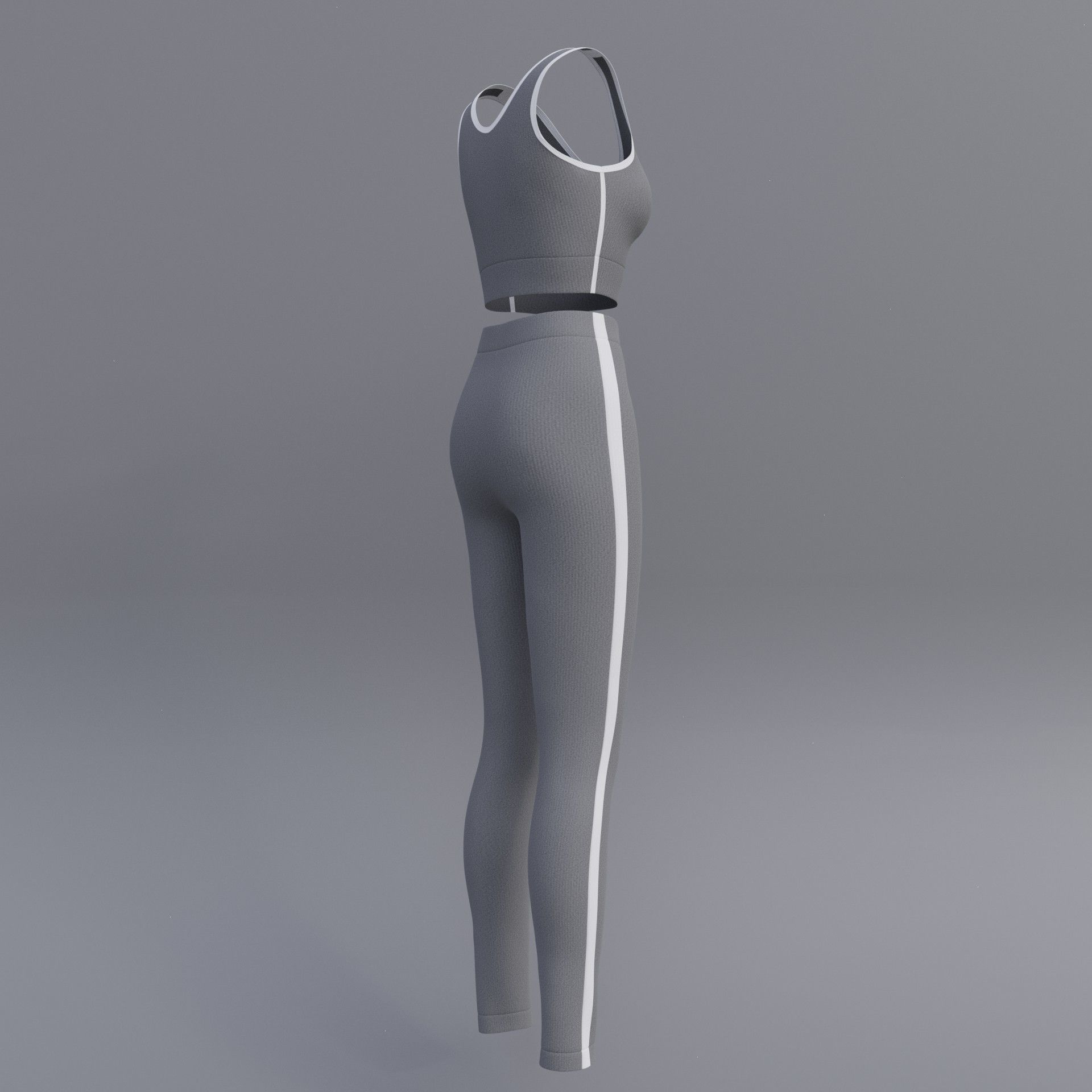 Female Yoga outfit - tracksuit Low-poly 3D model_8