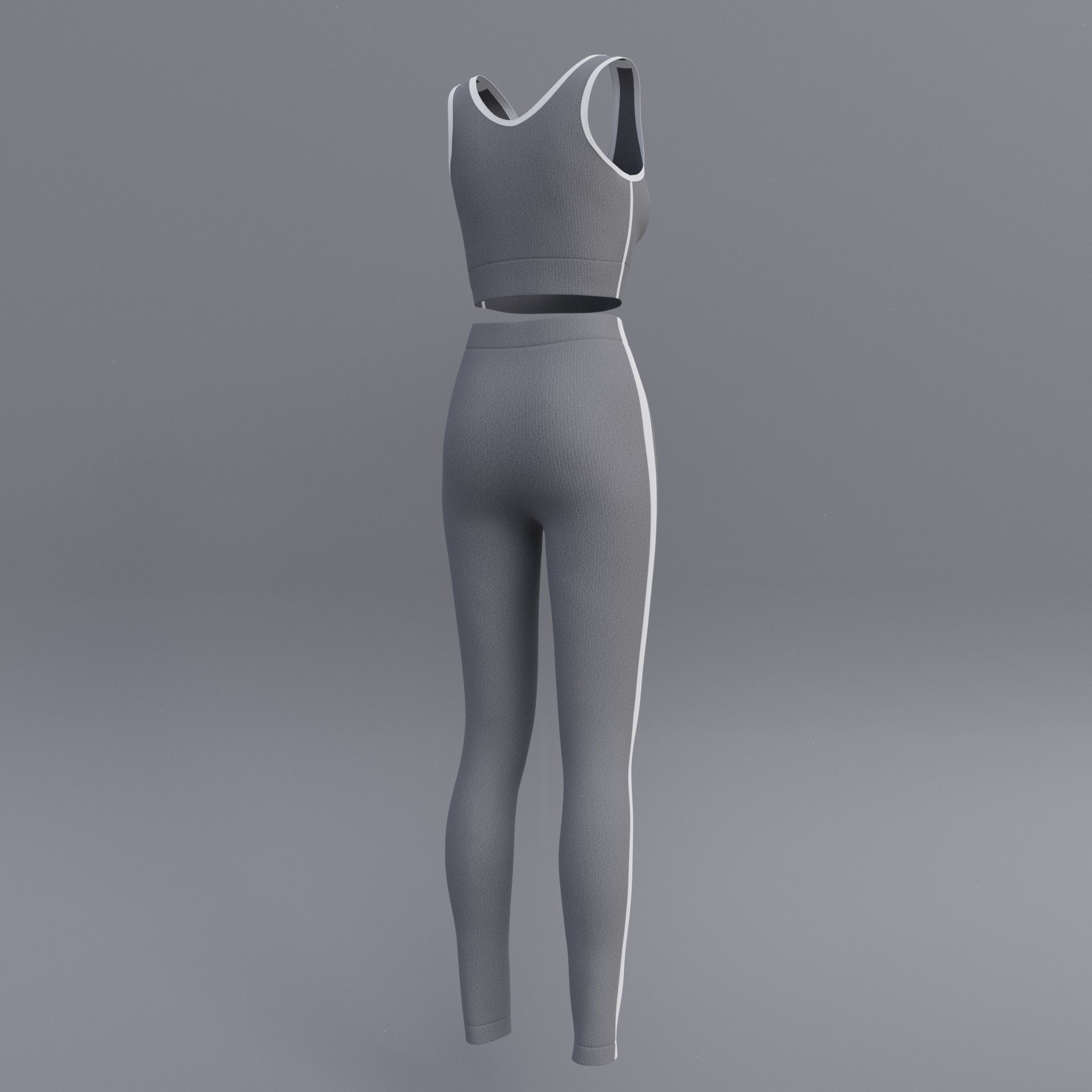 Female Yoga outfit - tracksuit Low-poly 3D model_9