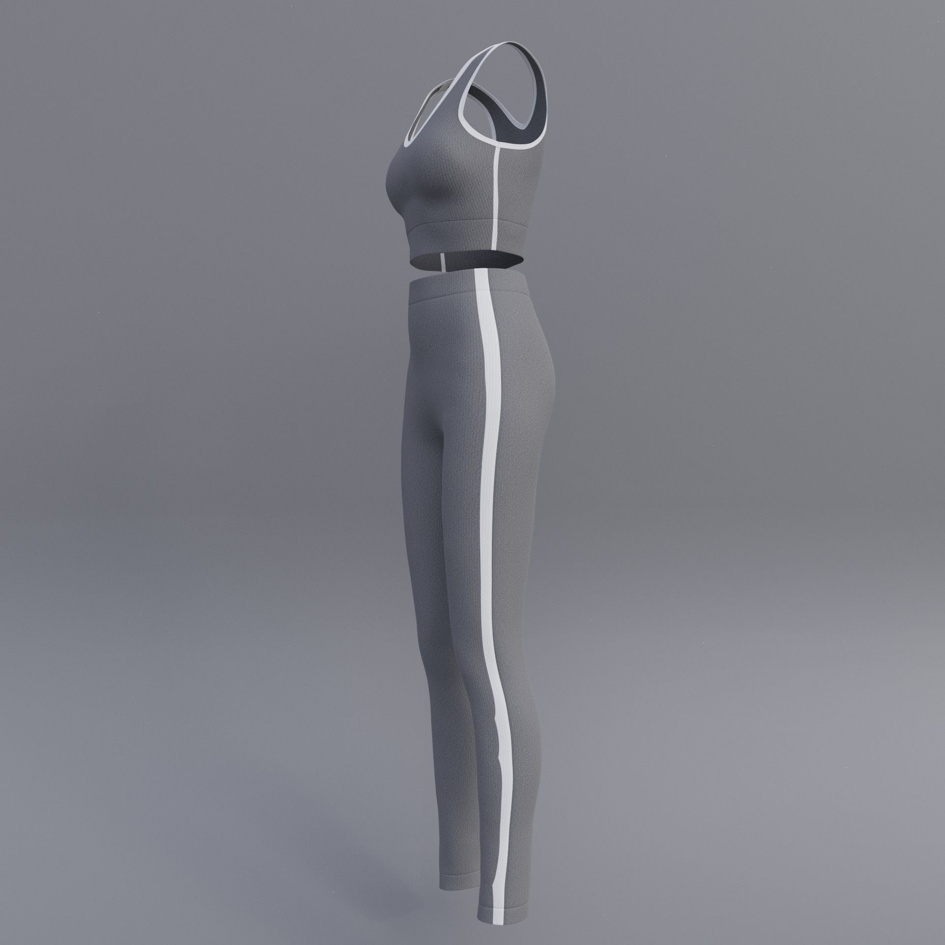 Female Yoga outfit - tracksuit Low-poly 3D model_14