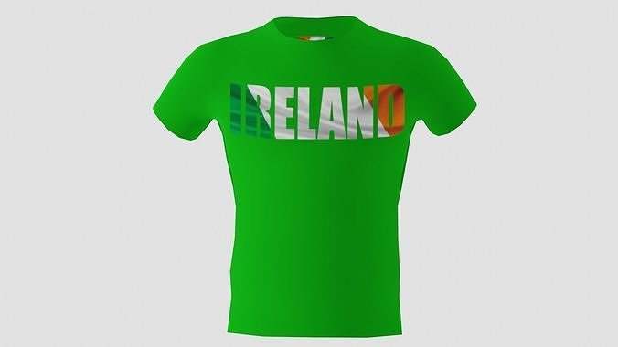 Low poly Ireland shirt green colour Low-poly 3D model