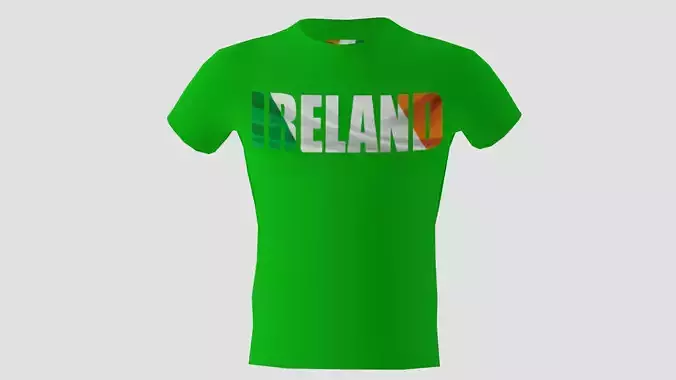 Low poly Ireland shirt green colour
