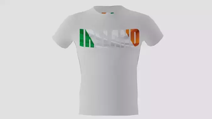 Low poly Ireland shirt white colour