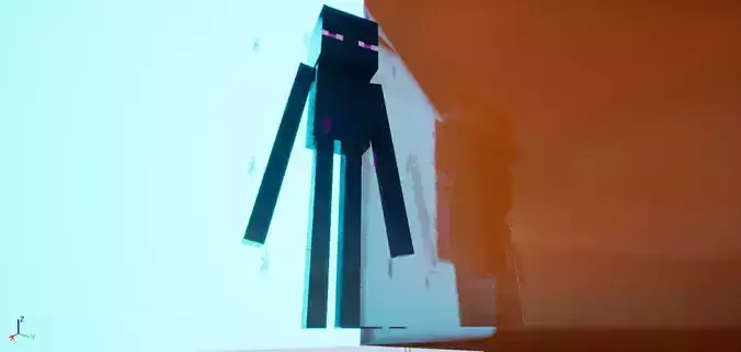 Enderman minecraft pixel art 3D model