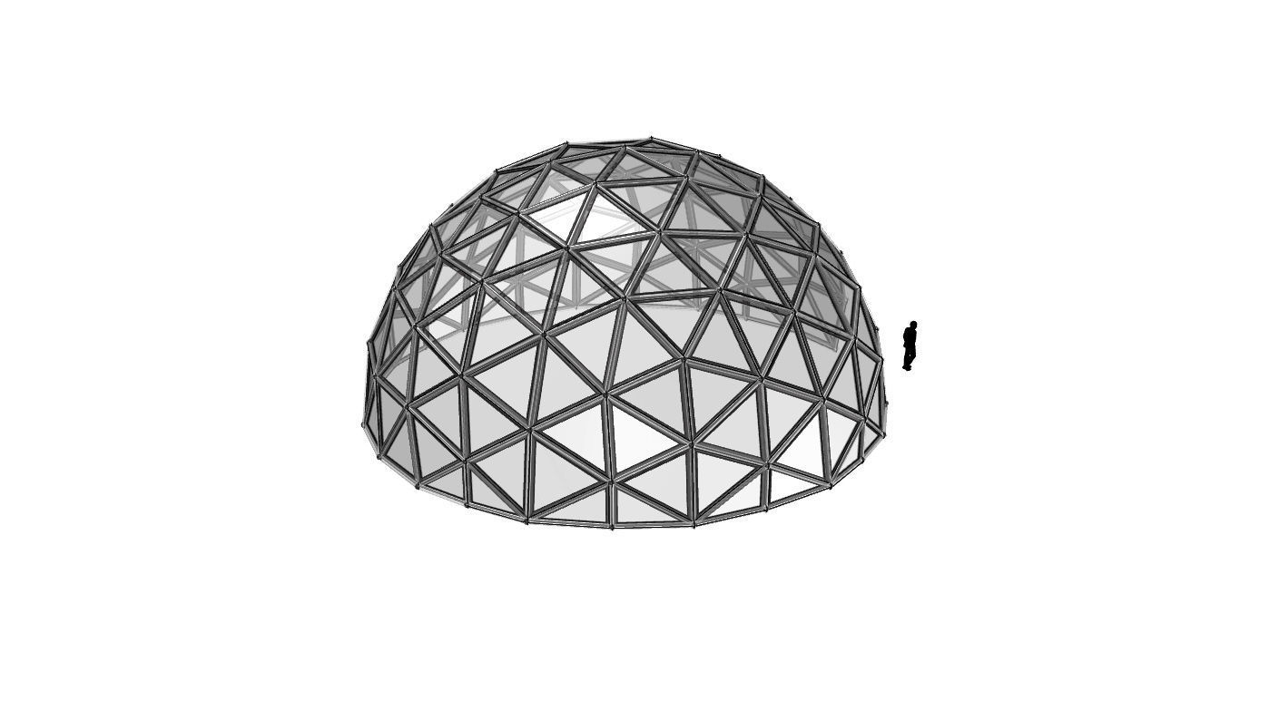Geodesic Dome Large with Frame and Panels and Entryway 3D model_72