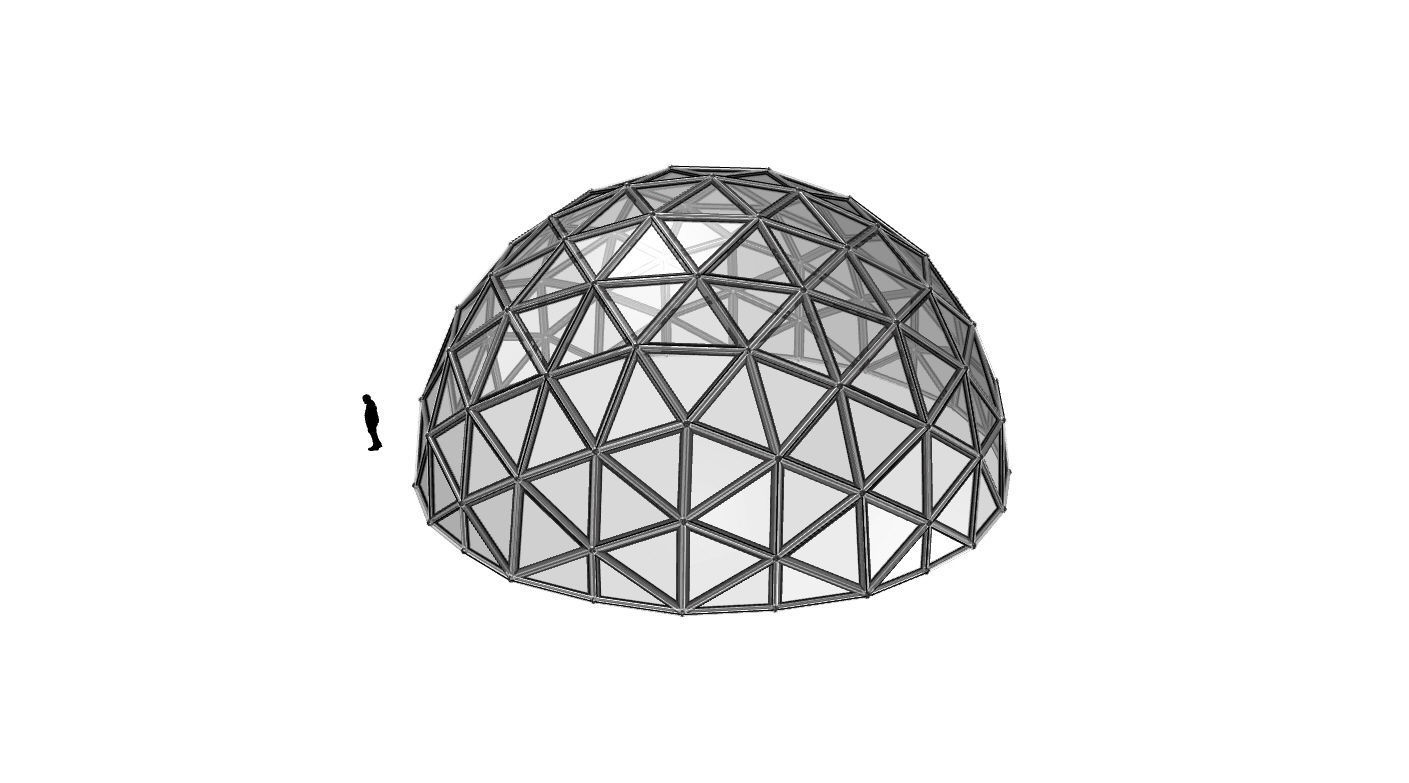 Geodesic Dome Large with Frame and Panels and Entryway 3D model_64