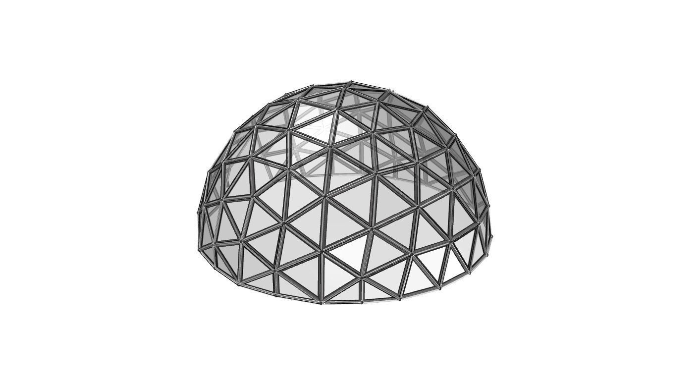 Geodesic Dome Large with Frame and Panels and Entryway 3D model_65