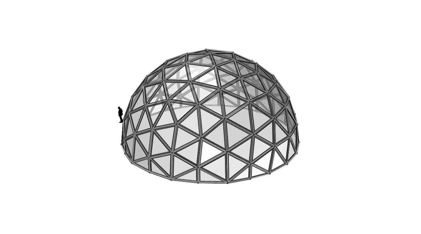 Geodesic Dome Large with Frame and Panels and Entryway 3D model_63