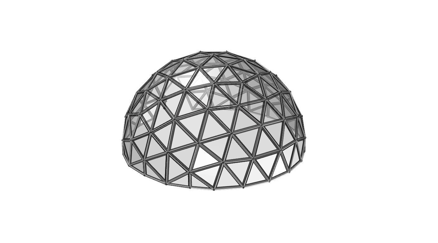 Geodesic Dome Large with Frame and Panels and Entryway 3D model_66