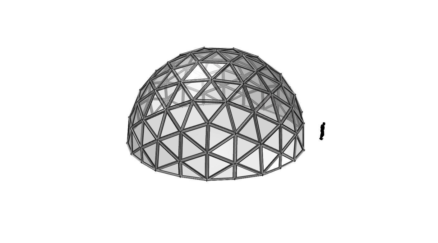 Geodesic Dome Large with Frame and Panels and Entryway 3D model_73