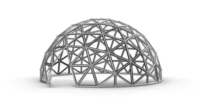 Geodesic Dome Large with Frame and Panels and Entryway