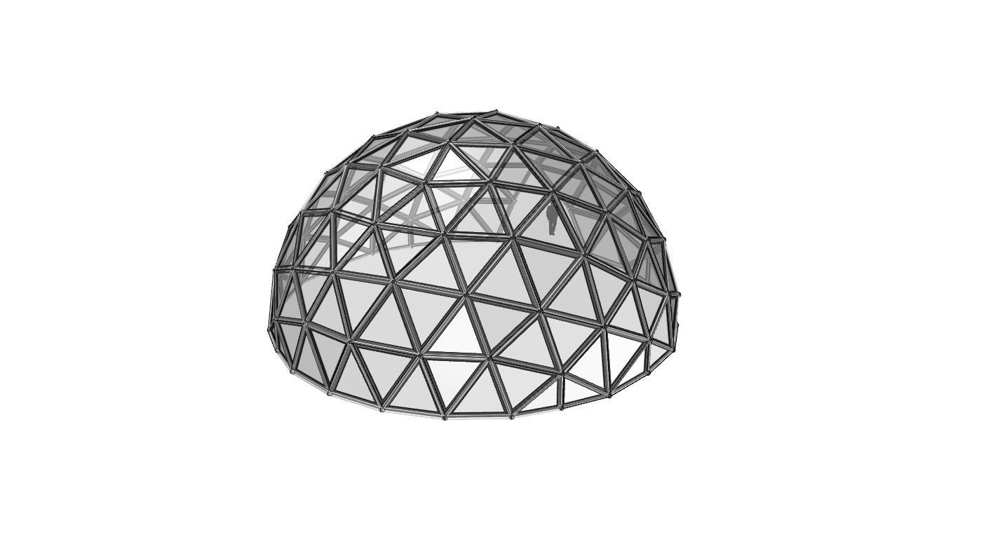 Geodesic Dome Large with Frame and Panels and Entryway 3D model_69