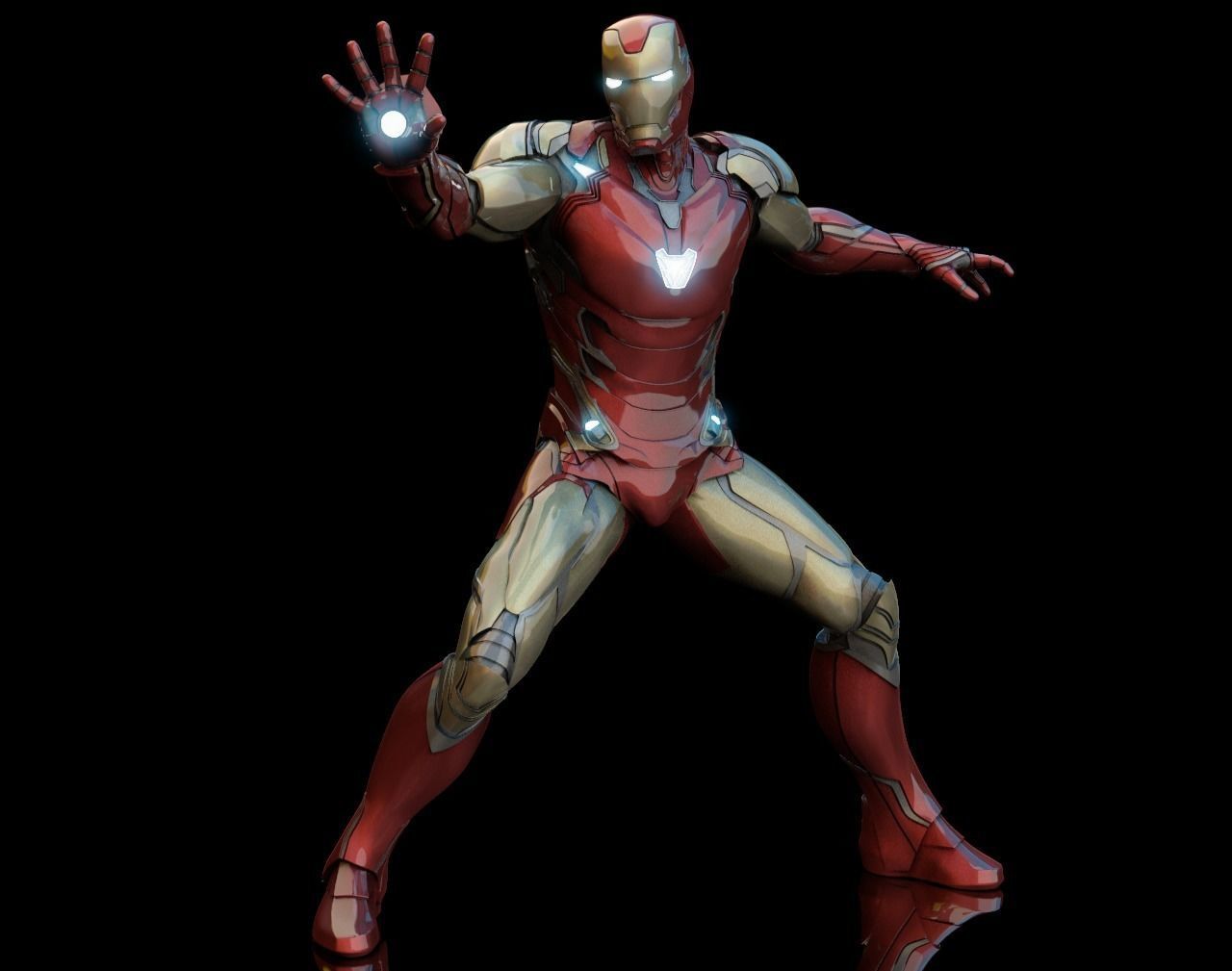 Iron Man MK85 Pose Statue 3D Print Ready 3D print model_8
