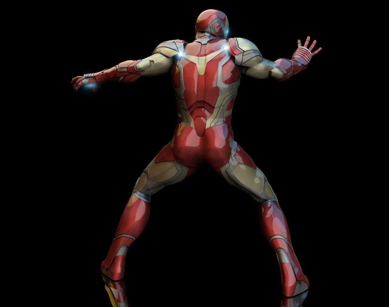 Iron Man MK85 Pose Statue 3D Print Ready 3D print model_9