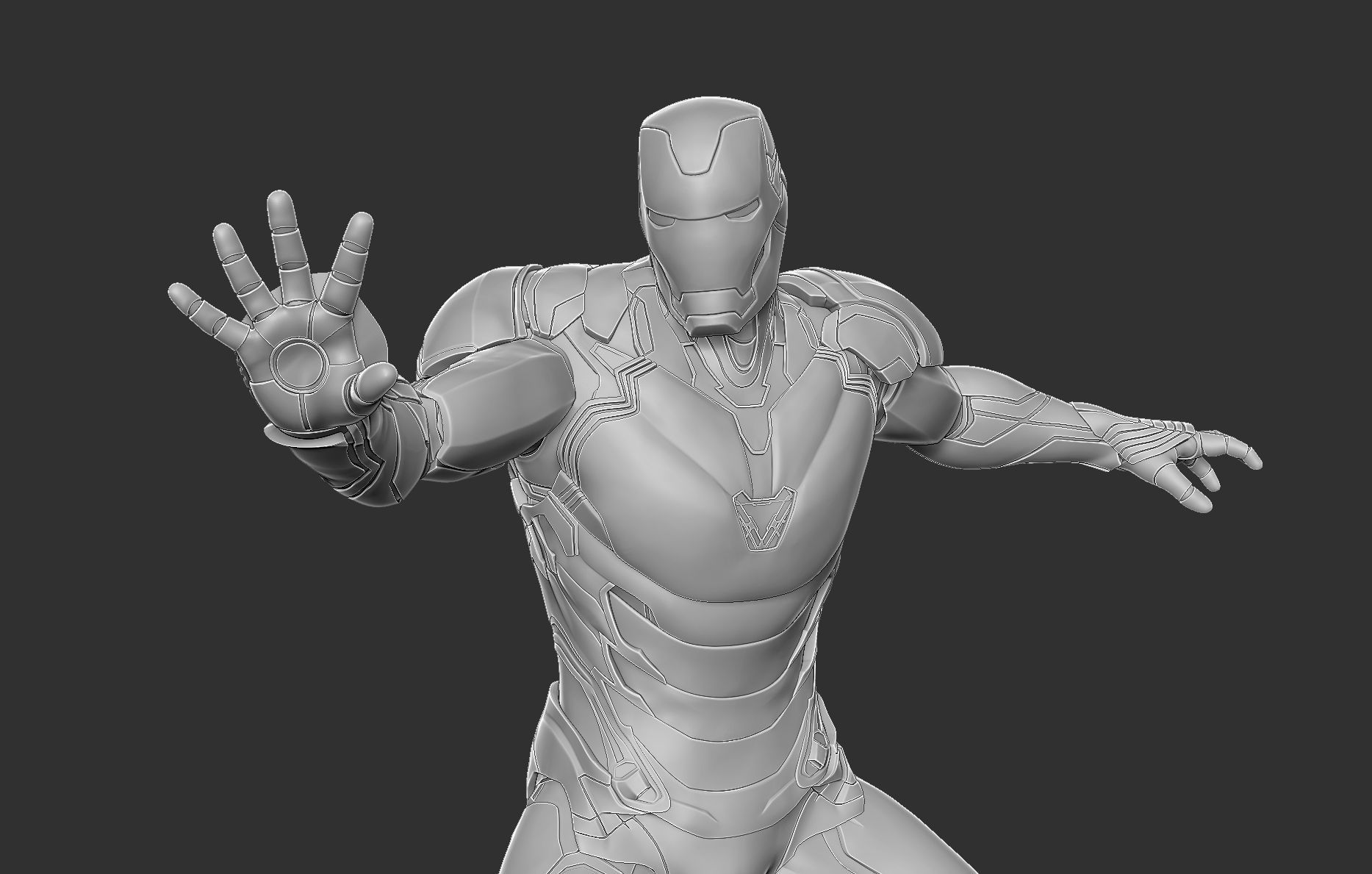 Iron Man MK85 Pose Statue 3D Print Ready 3D print model_10