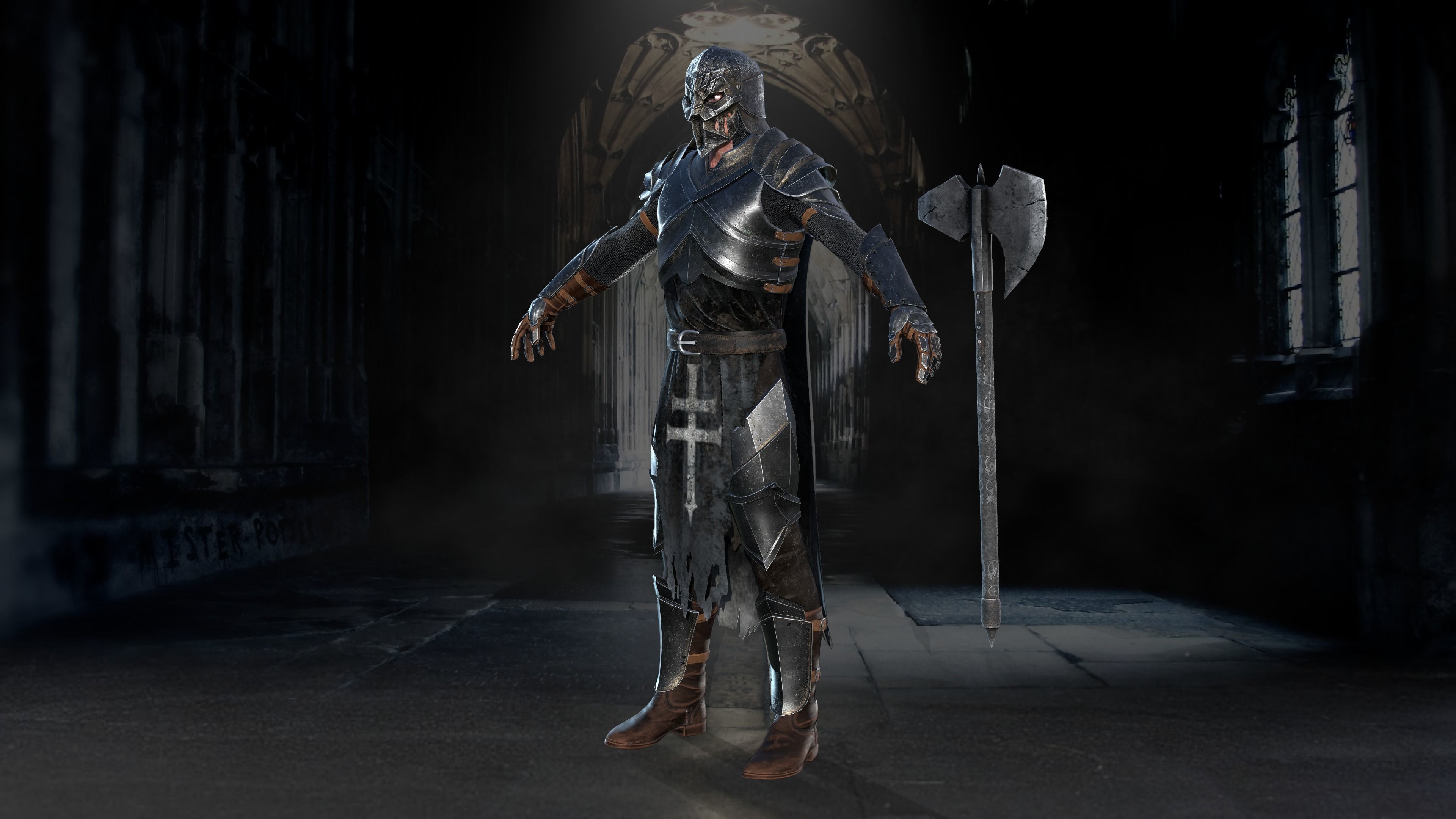 Knight -demon RIGGD Low-poly 3D model_12