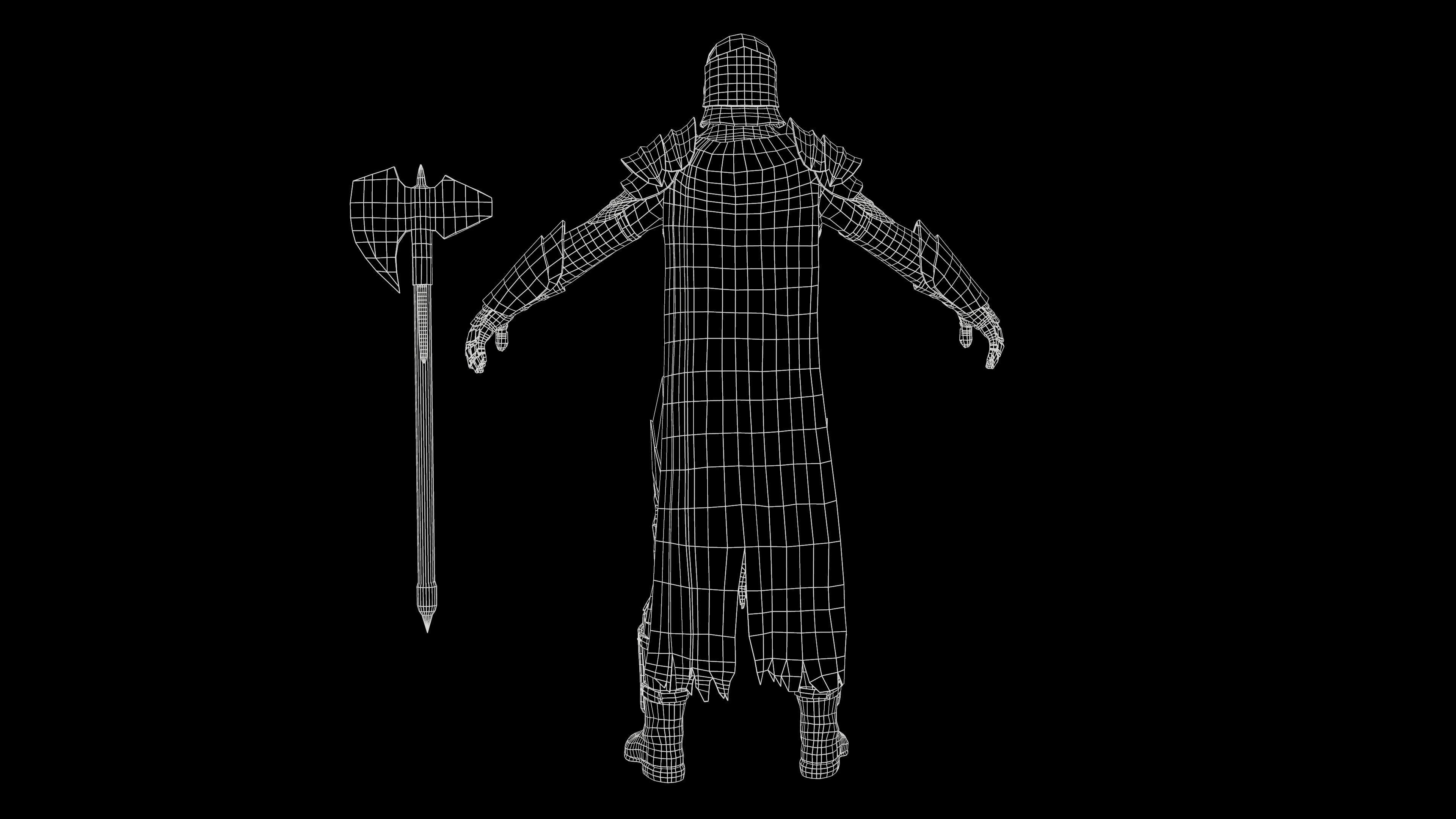Knight -demon RIGGD Low-poly 3D model_17