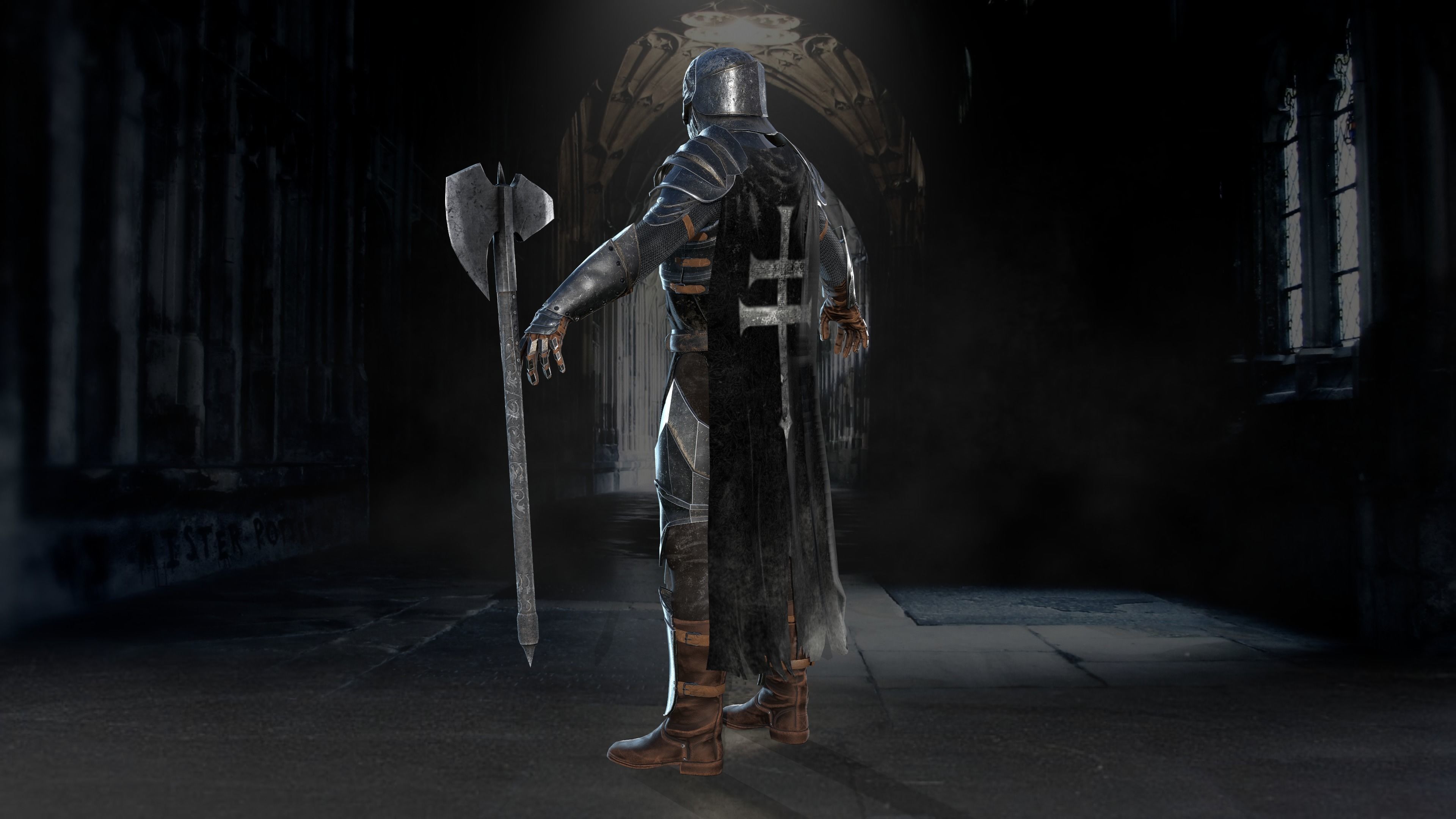 Knight -demon RIGGD Low-poly 3D model_10