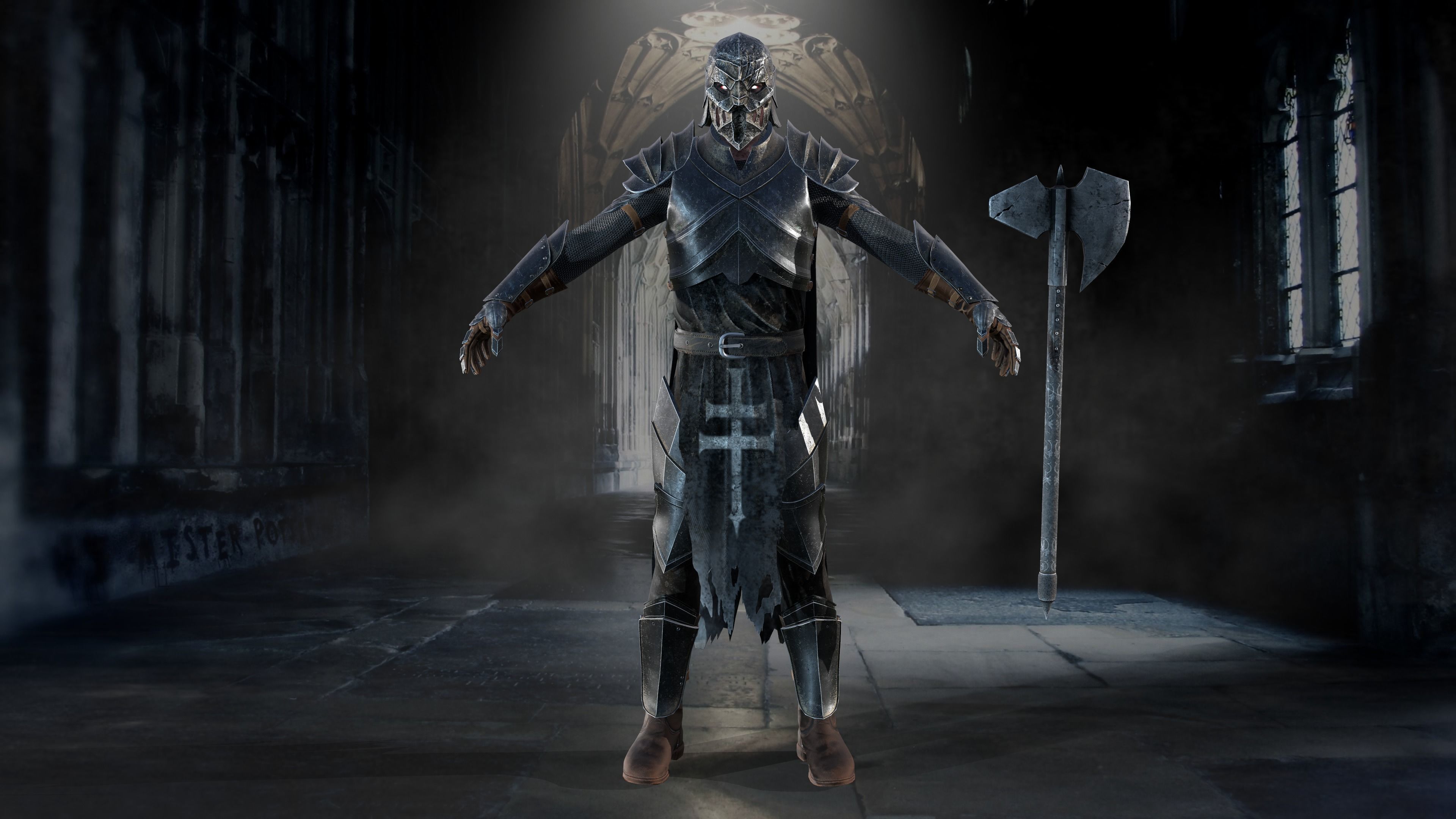 Knight -demon RIGGD Low-poly 3D model_13