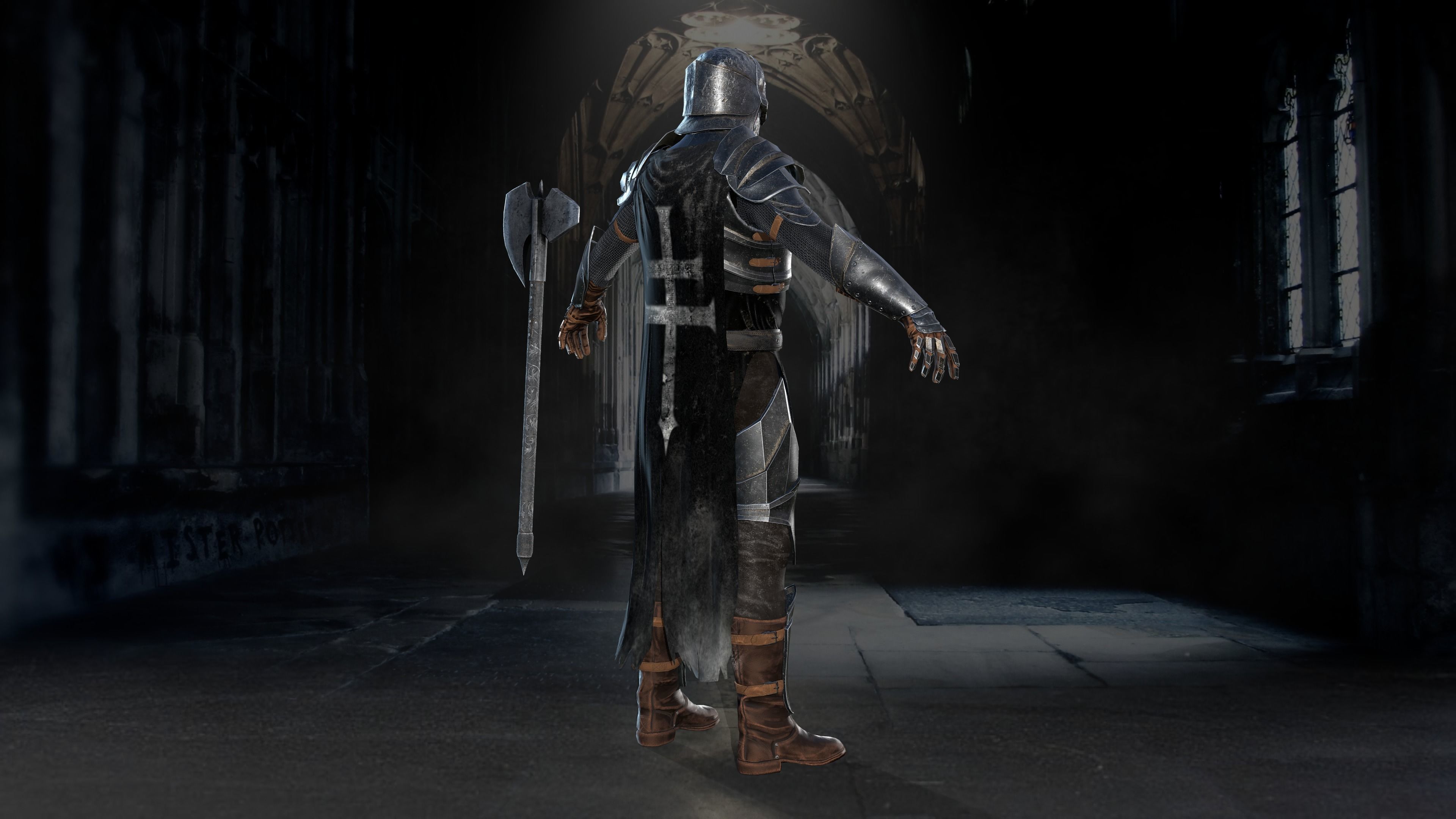 Knight -demon RIGGD Low-poly 3D model_8