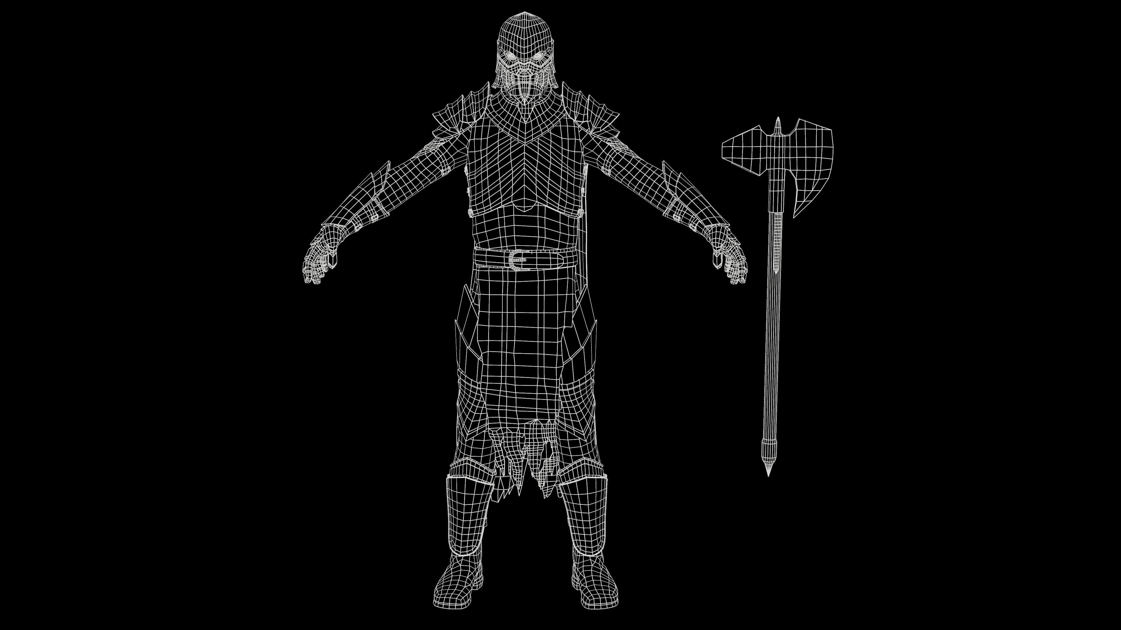 Knight -demon RIGGD Low-poly 3D model_14