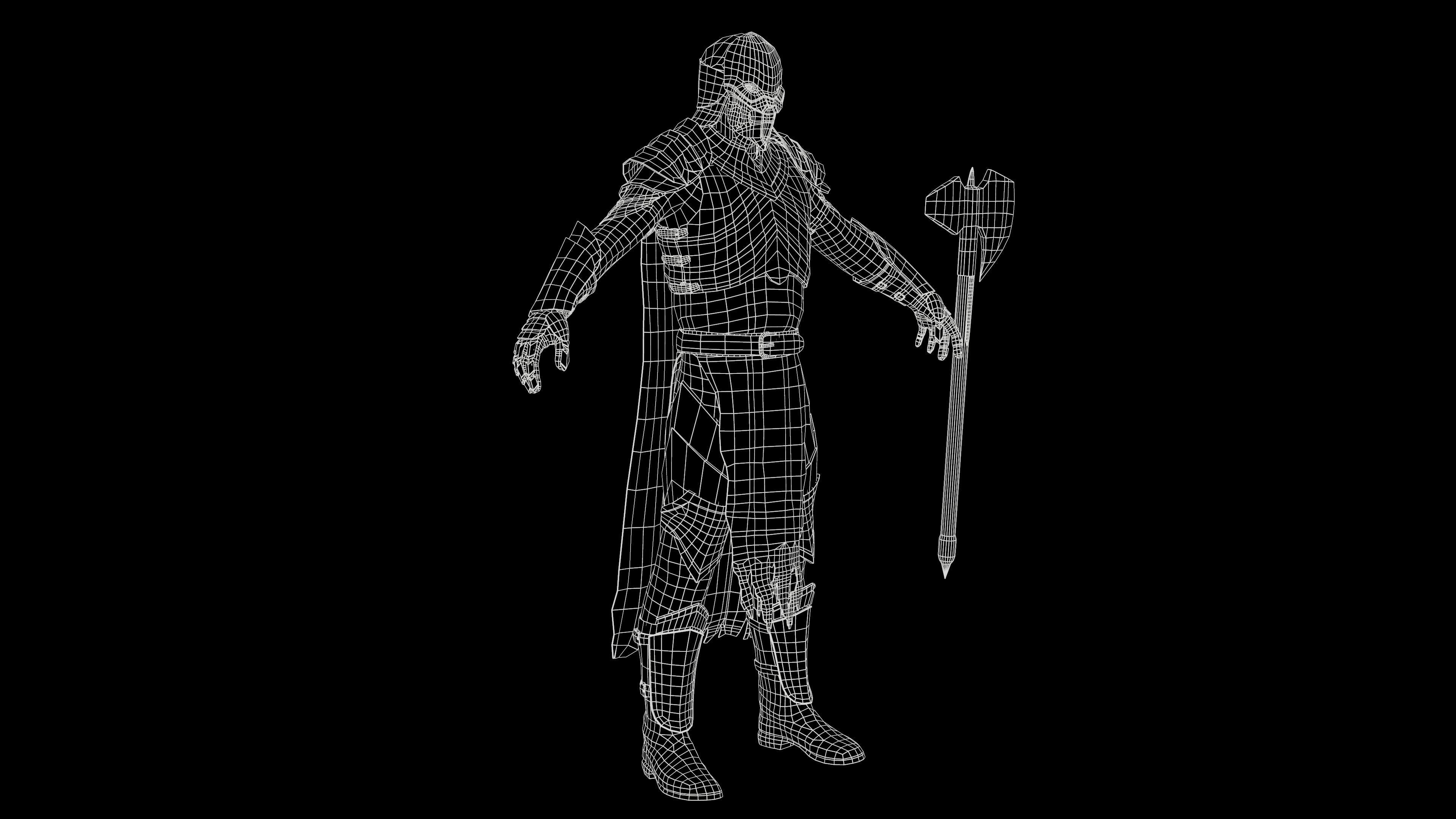 Knight -demon RIGGD Low-poly 3D model_15