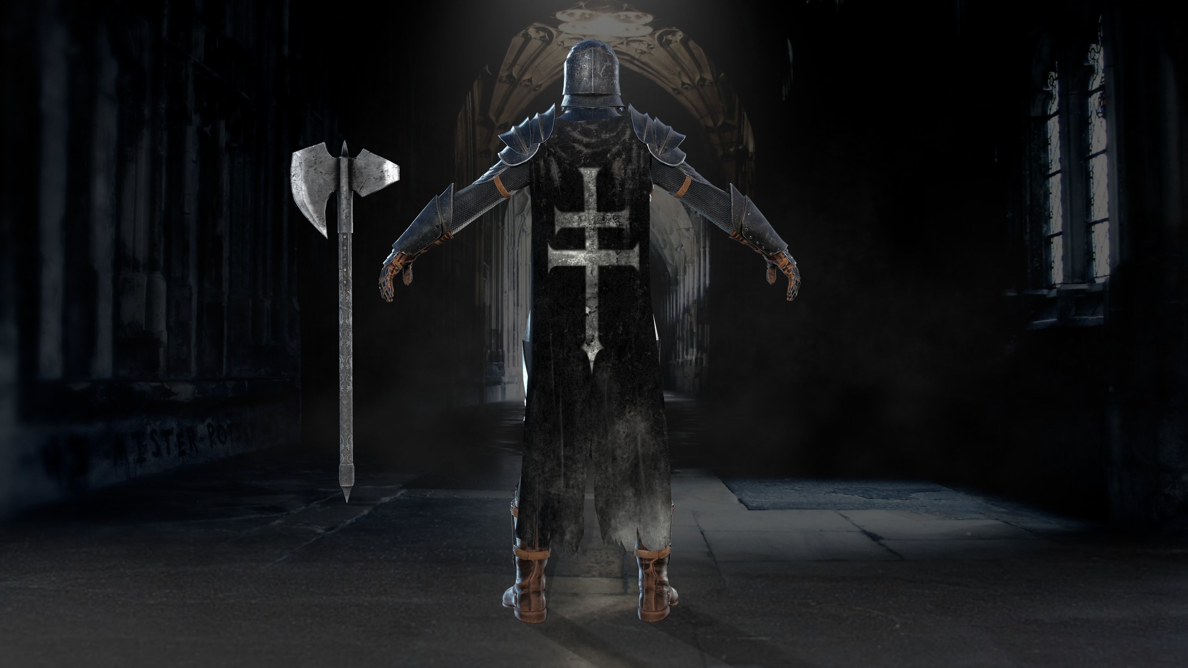 Knight -demon RIGGD Low-poly 3D model_9