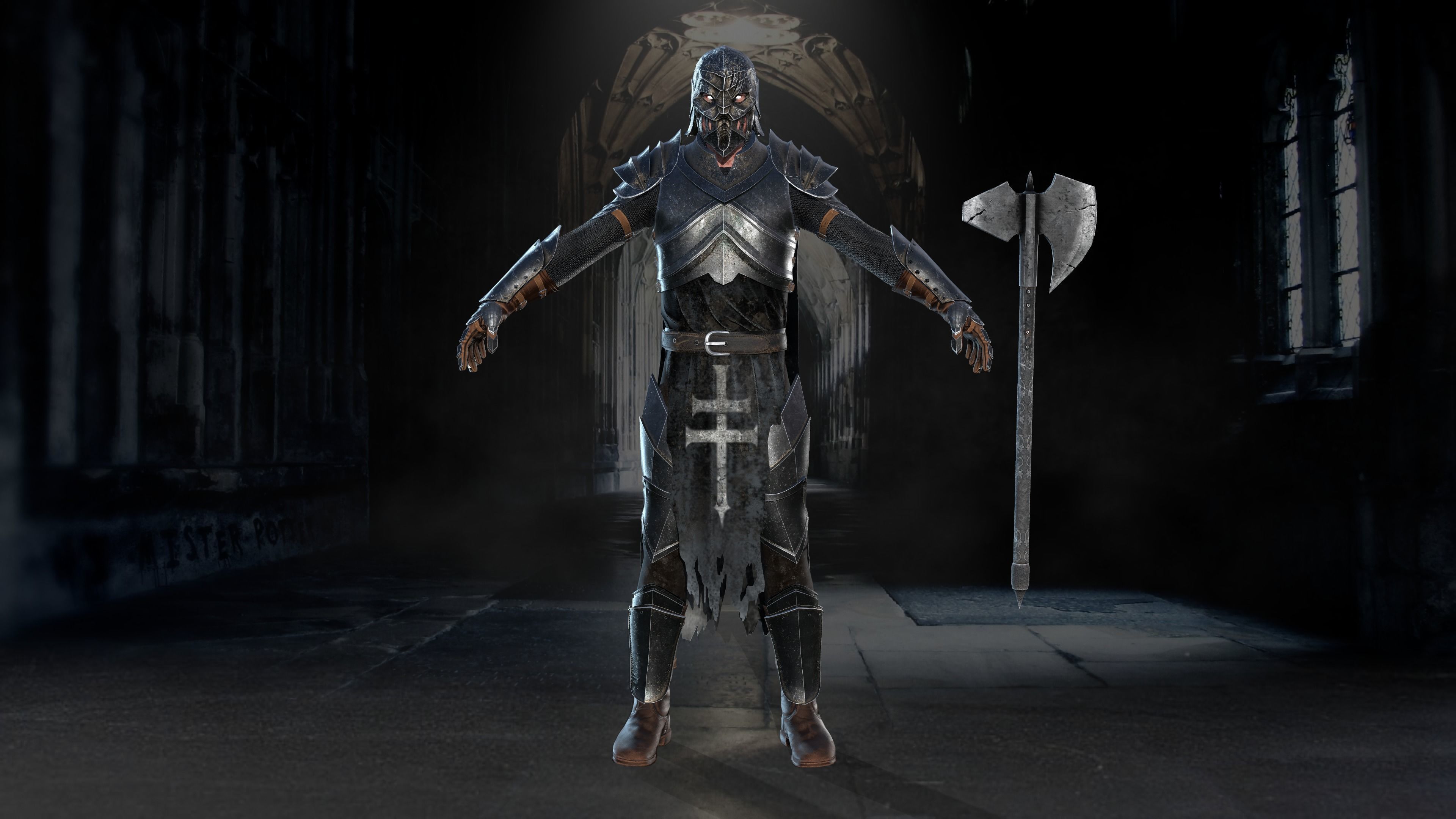 Knight -demon RIGGD Low-poly 3D model_5