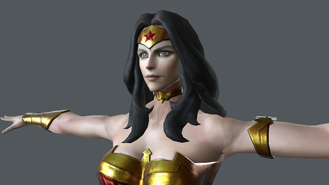 WOMN-001 Wonder Woman Low-poly 3D model