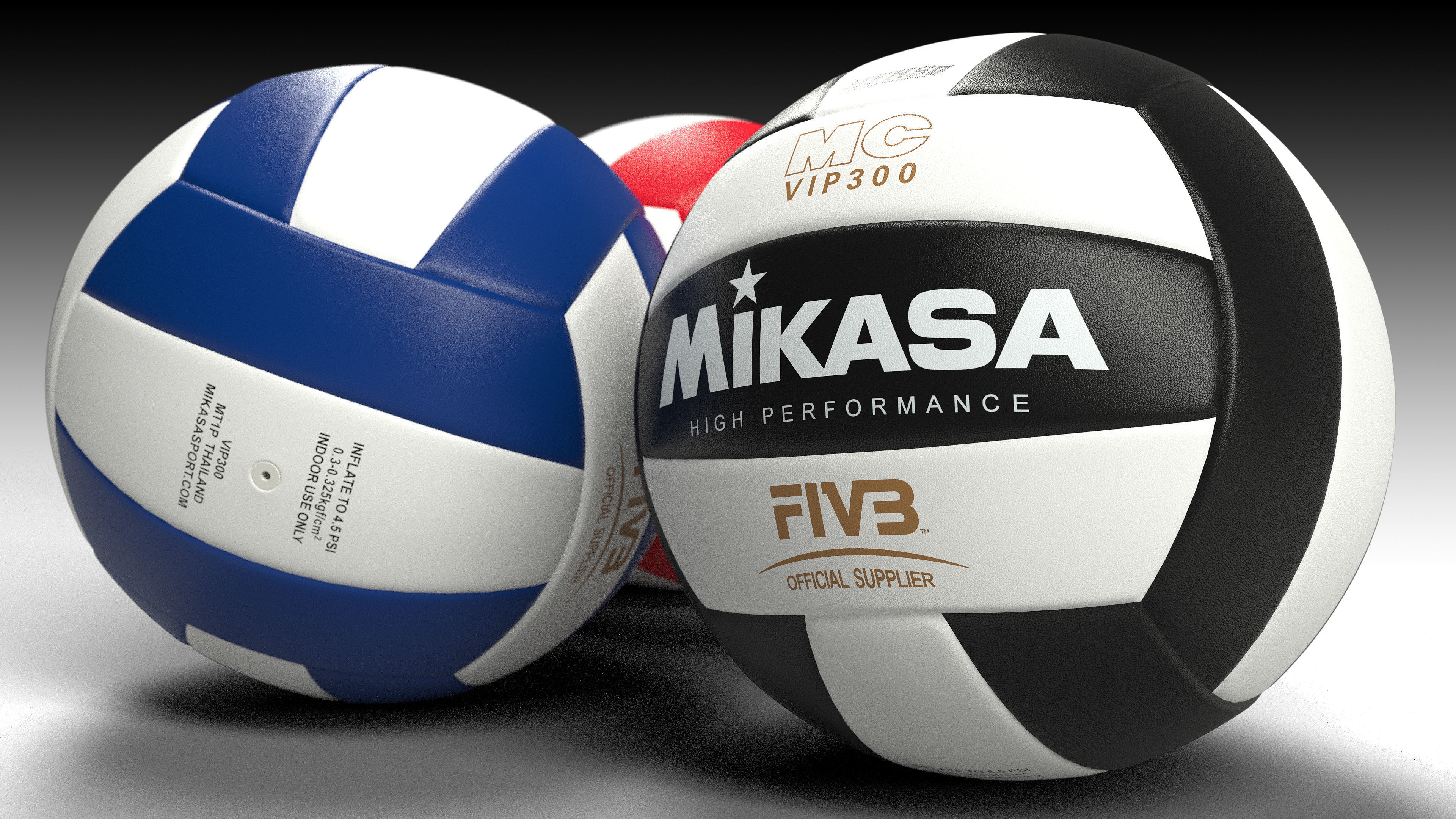 Volleyball - ball - Mikasa VIP300 Series 3D model_3