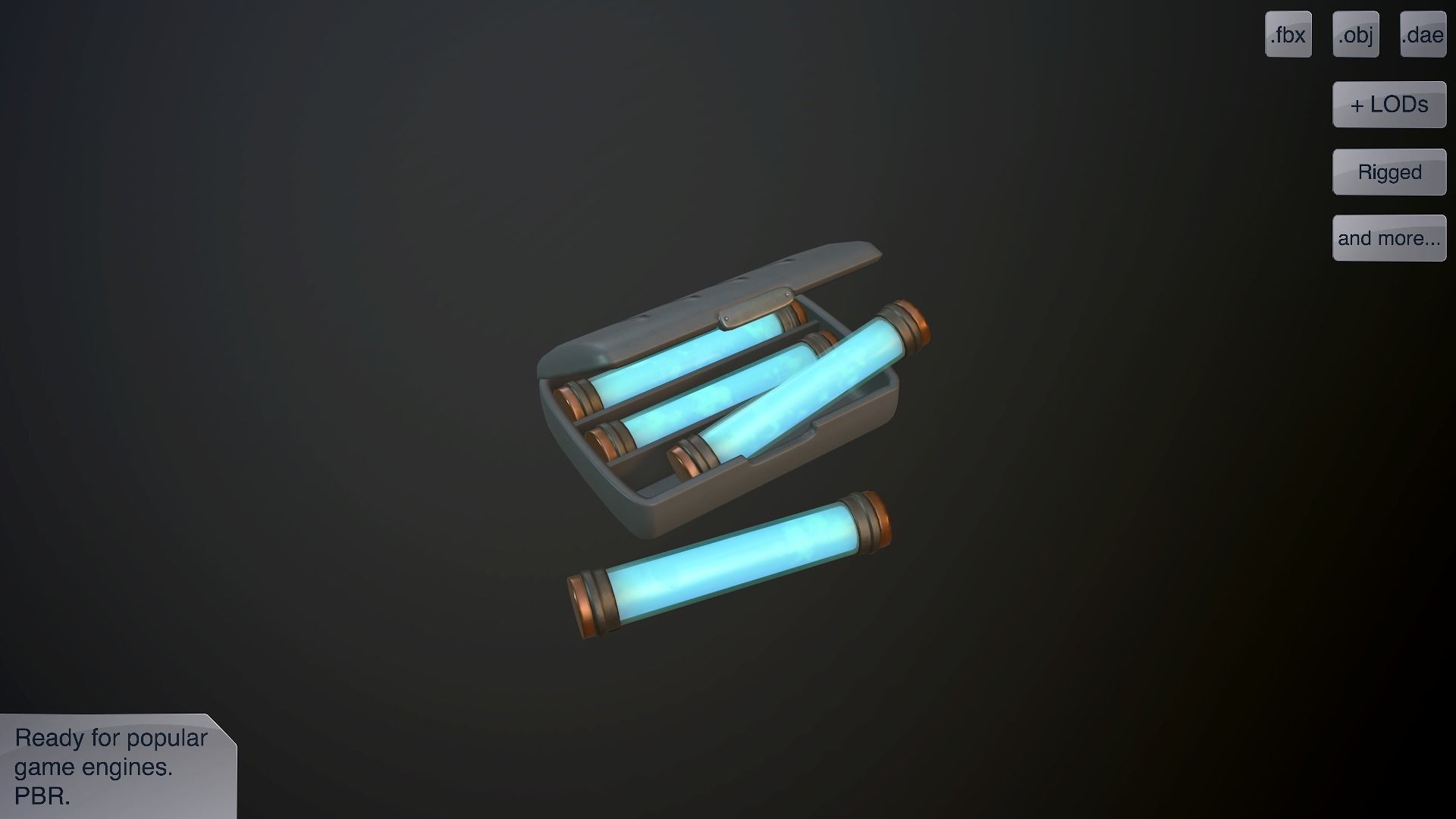 Retro laser pistol Low-poly 3D model_10