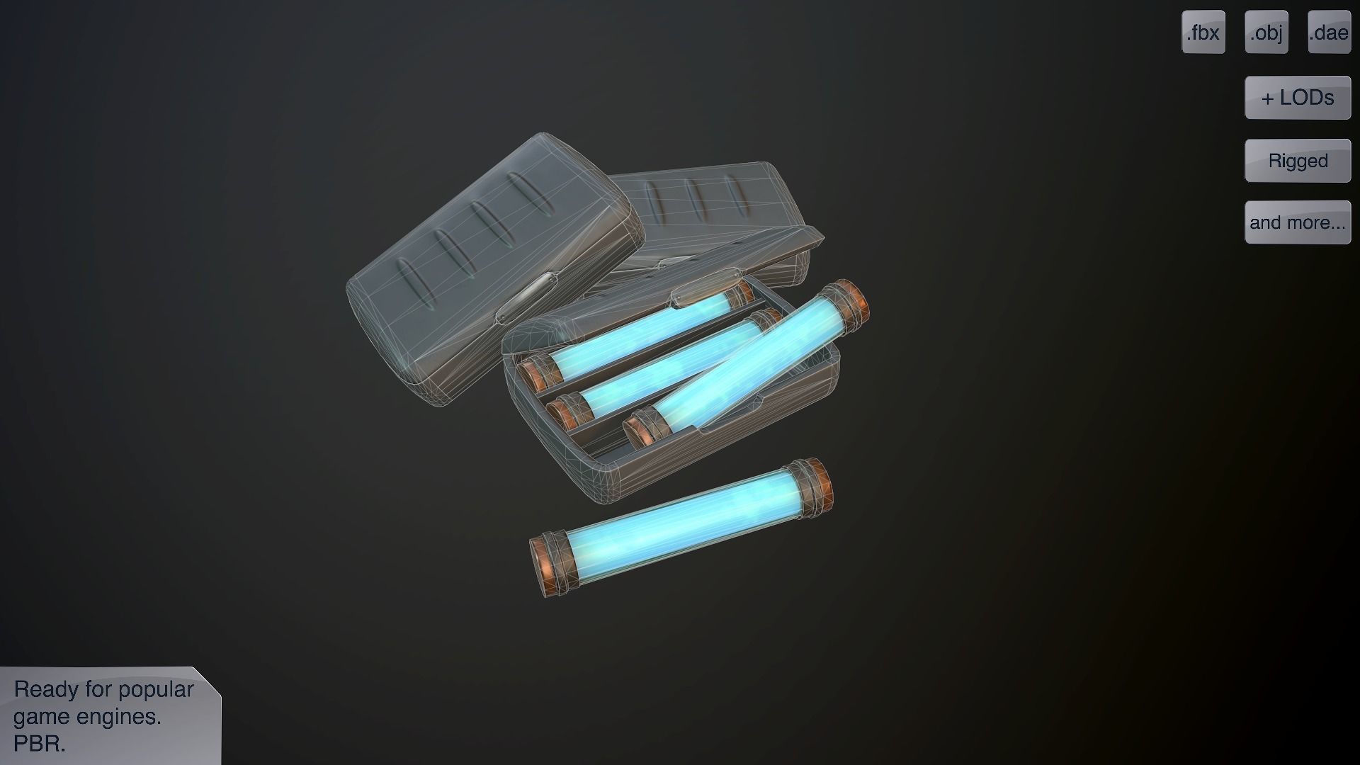 Retro laser pistol Low-poly 3D model_13