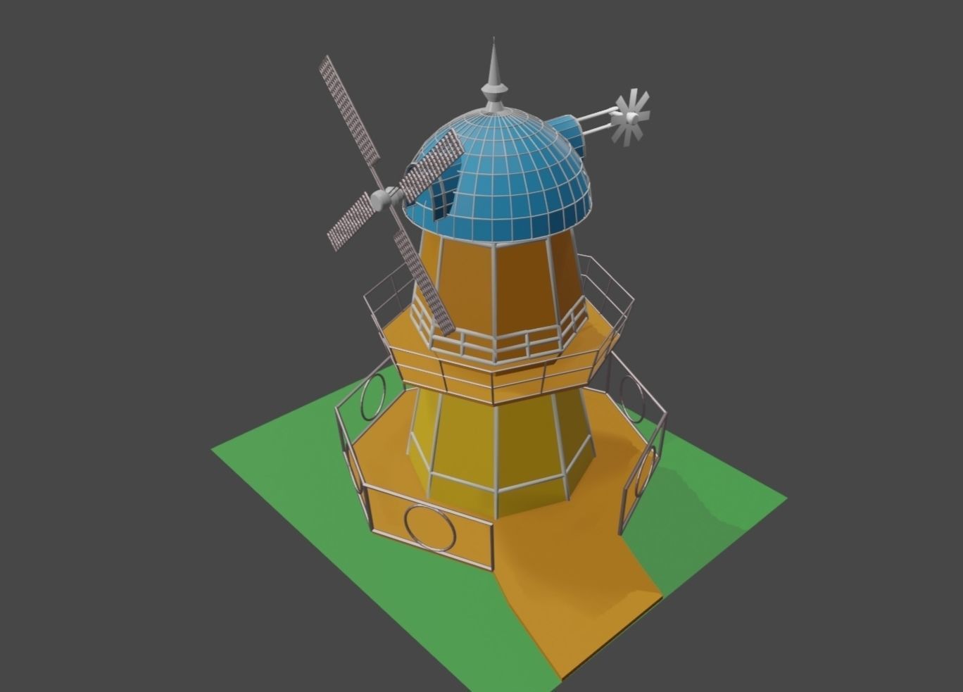 WIND MILL  Low poly 3d model  Low-poly 3D model_1