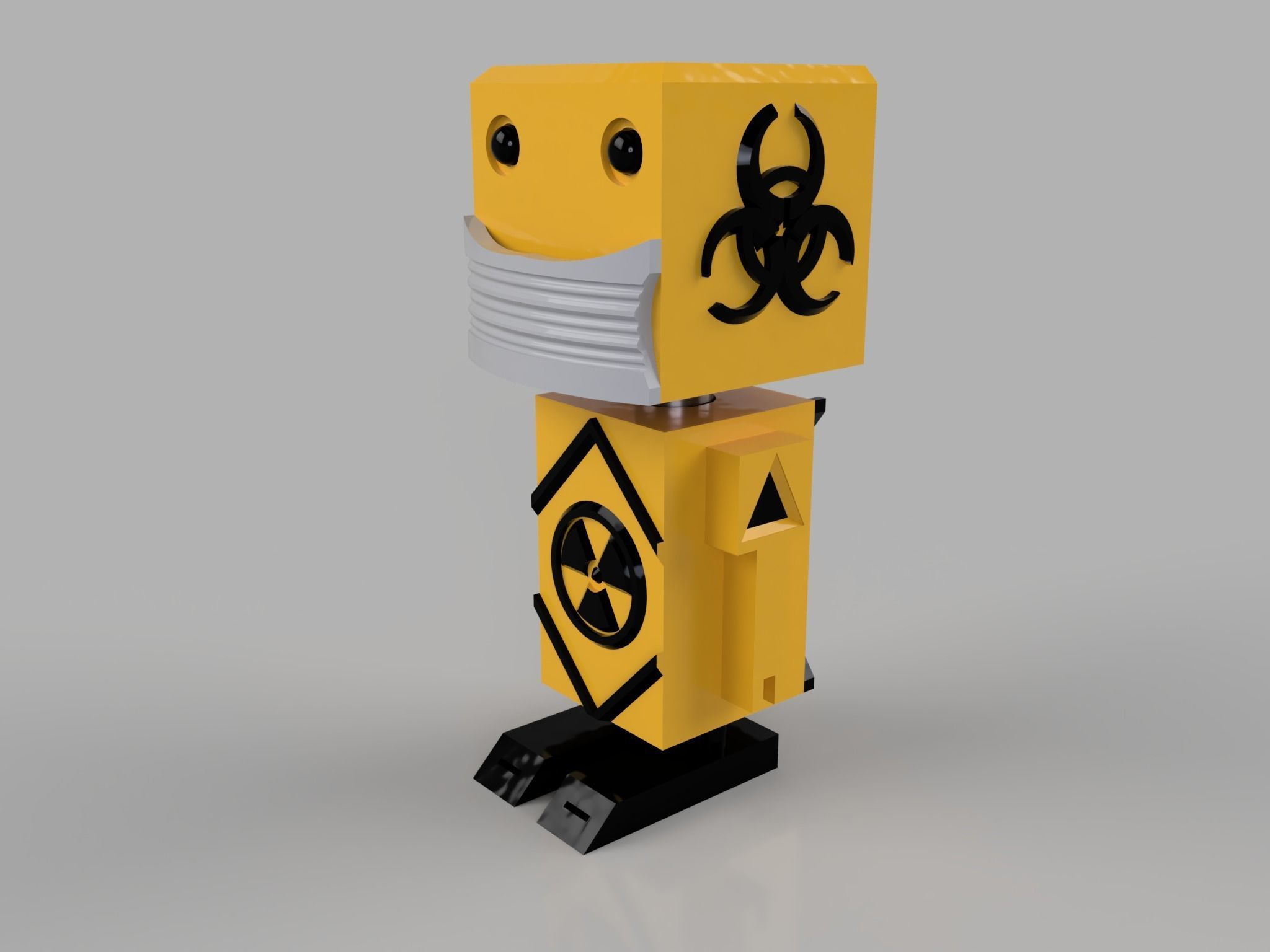 radioactive mini robot  3D print model_6