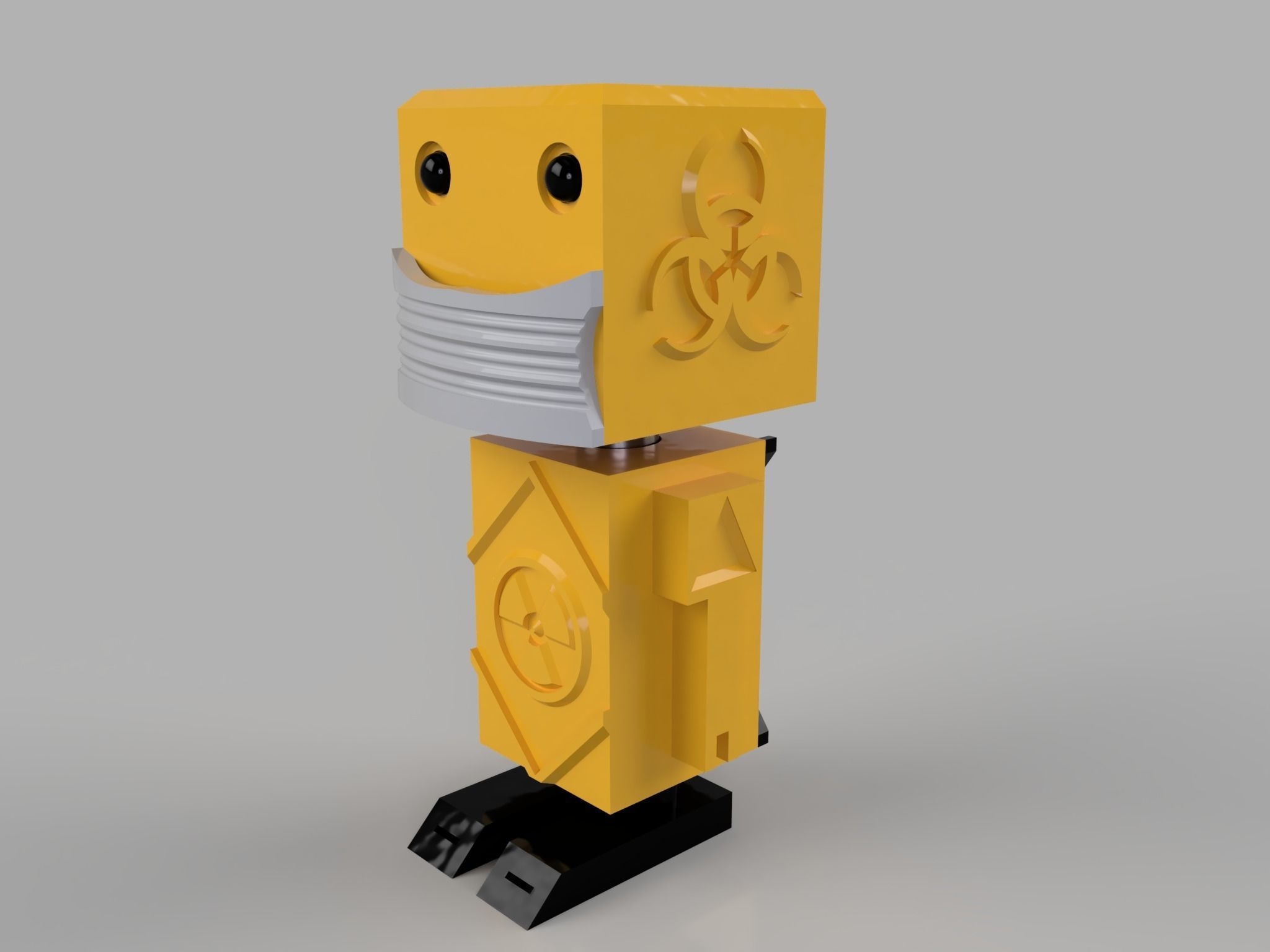radioactive mini robot  3D print model_8