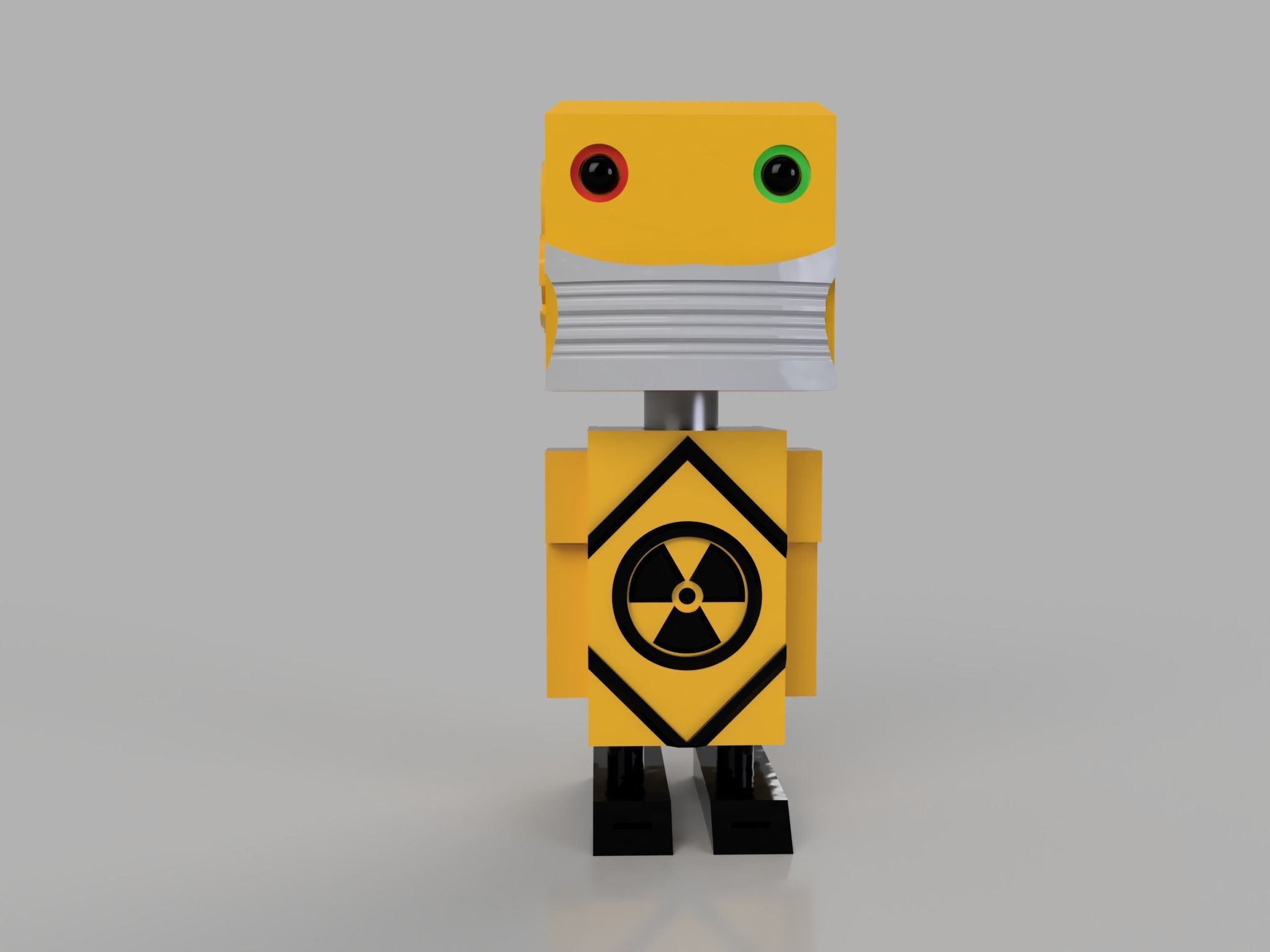 radioactive mini robot  3D print model_2