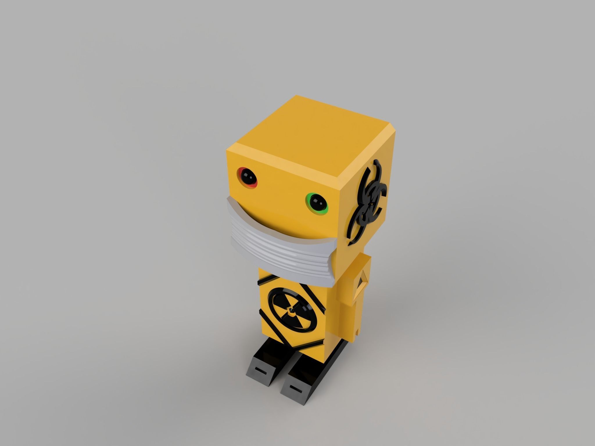 radioactive mini robot  3D print model_11
