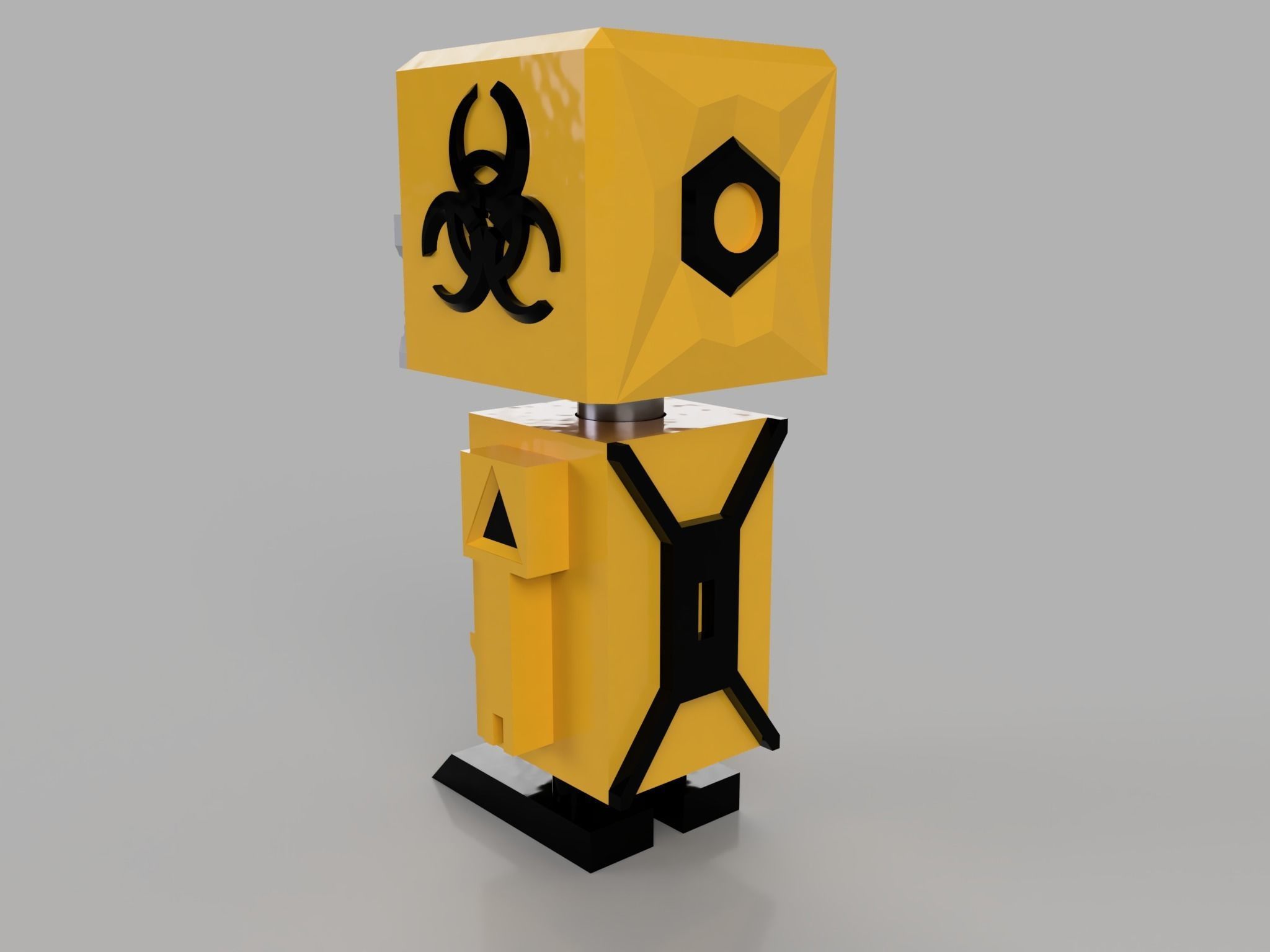radioactive mini robot  3D print model_4