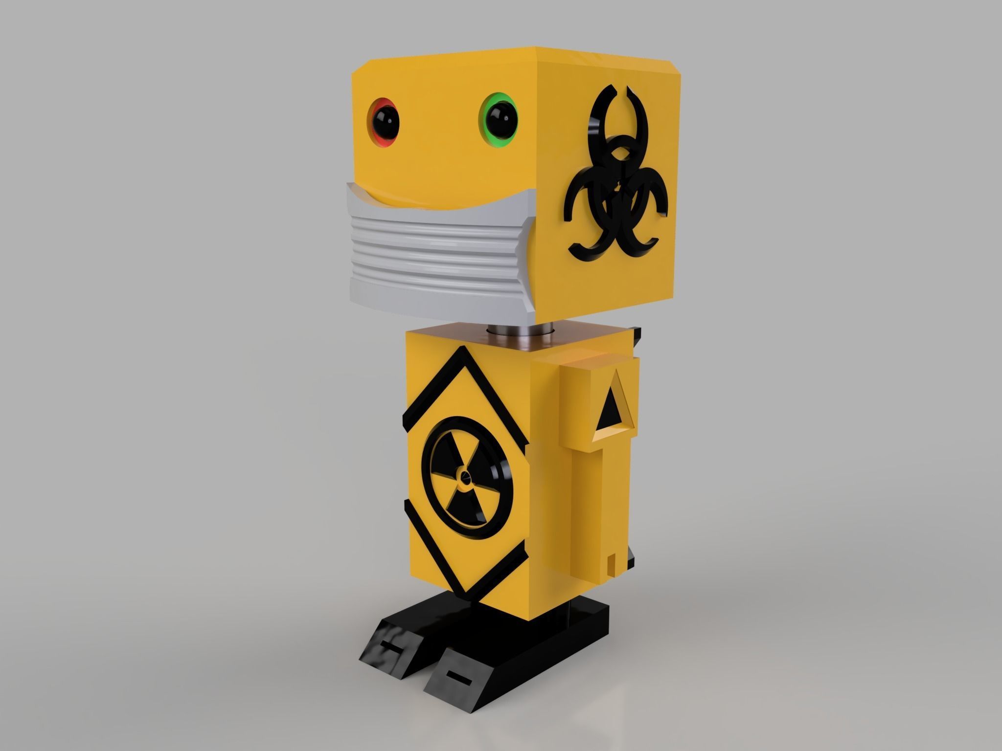 radioactive mini robot  3D print model_5