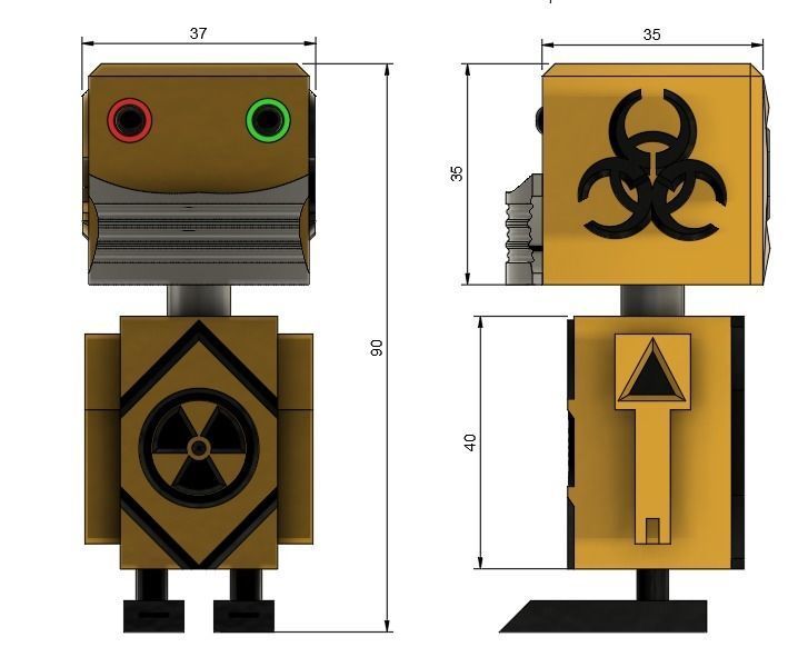 radioactive mini robot  3D print model_18