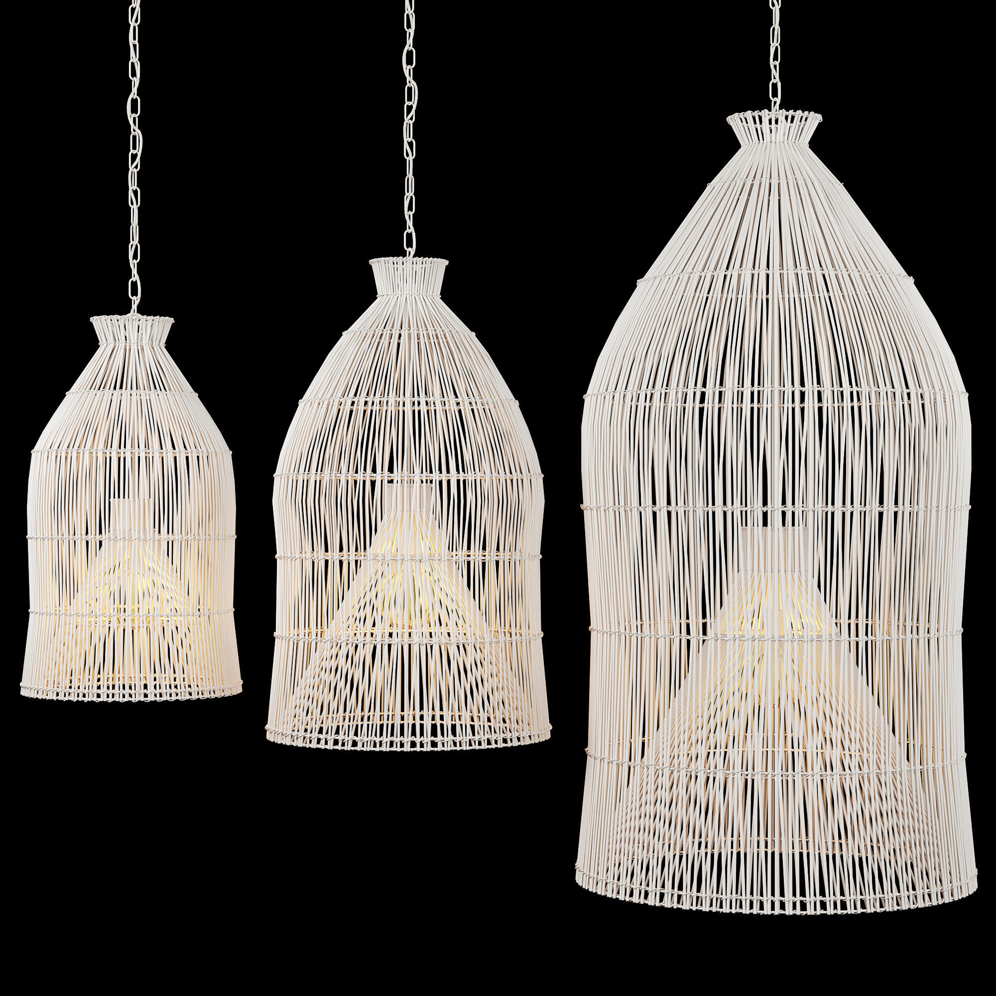 Indonesian fishing basket pendants 3D model_2