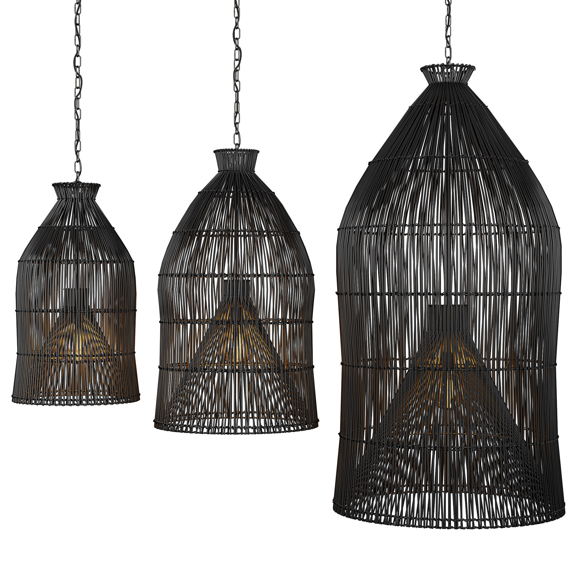 Indonesian fishing basket pendants 3D model_3