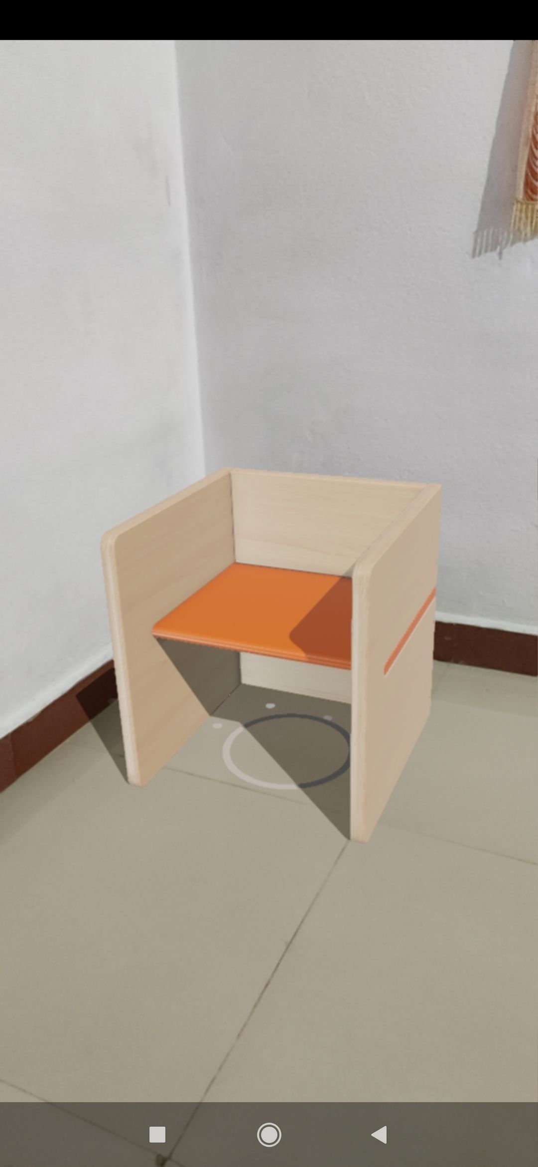 ArmChairPop wooden chair with seat and measurements Low-poly 3D model_12