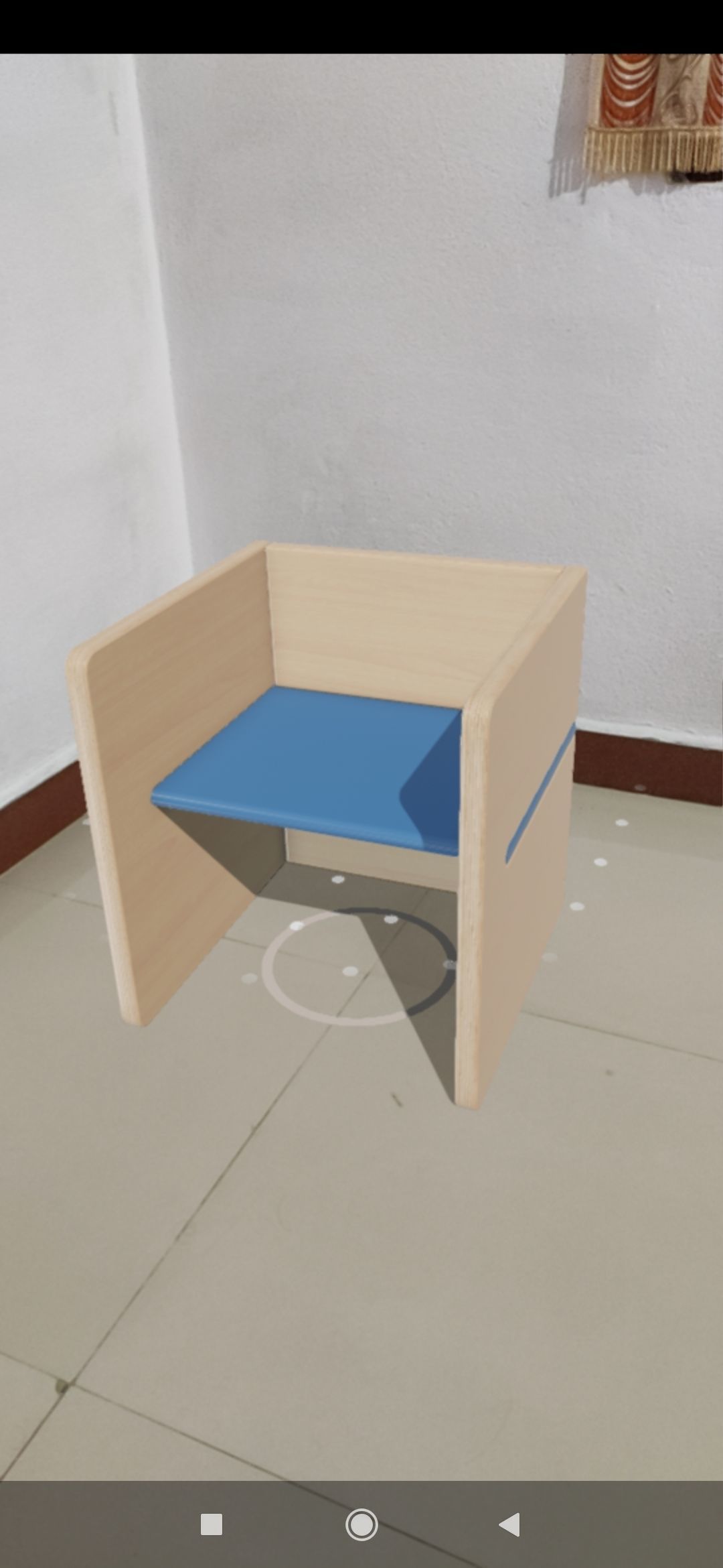 ArmChairPop wooden chair with seat and measurements Low-poly 3D model_13