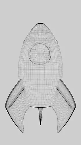 Low poly Rocket spaceship