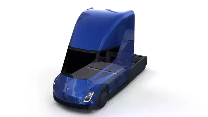 Tesla Truck with Chassis Blue