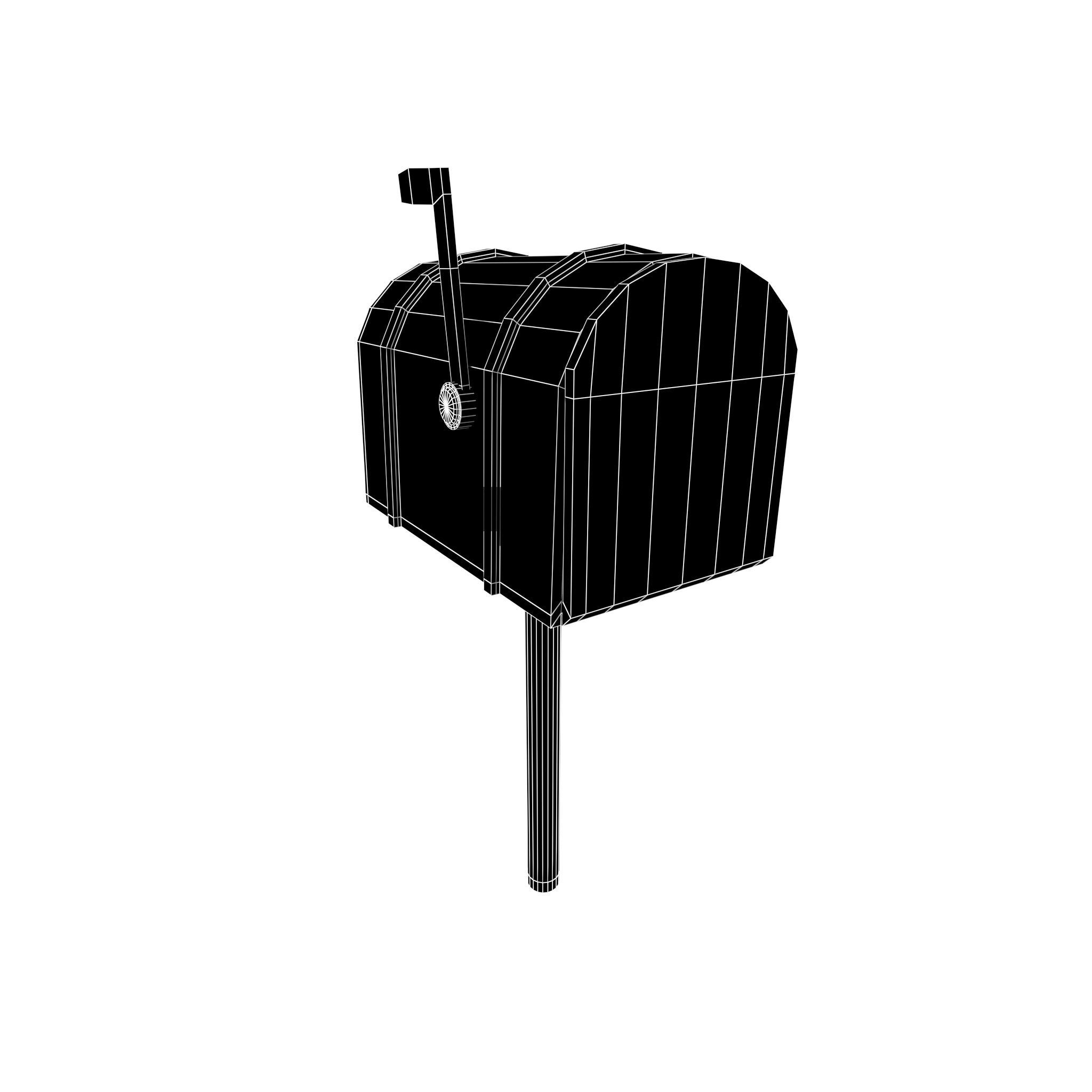 Post Box v1 002 Low-poly 3D model_4