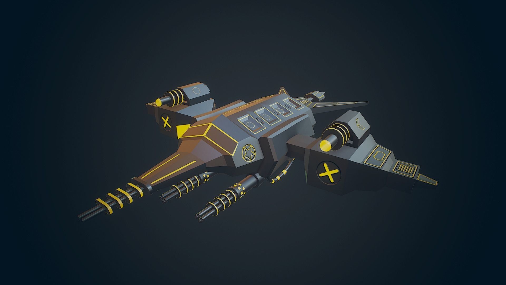 Sci-fi Military drone - 04 Low-poly 3D model_7