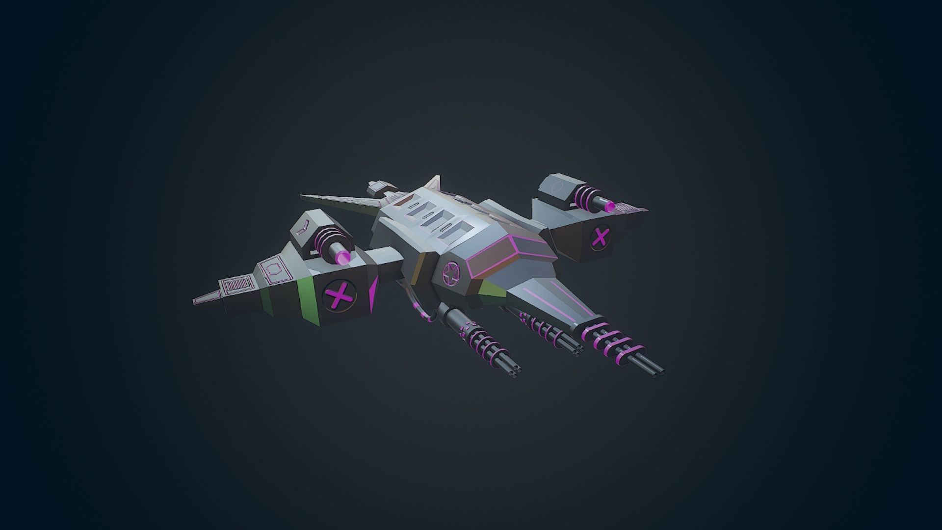 Sci-fi Military drone - 04 Low-poly 3D model_10